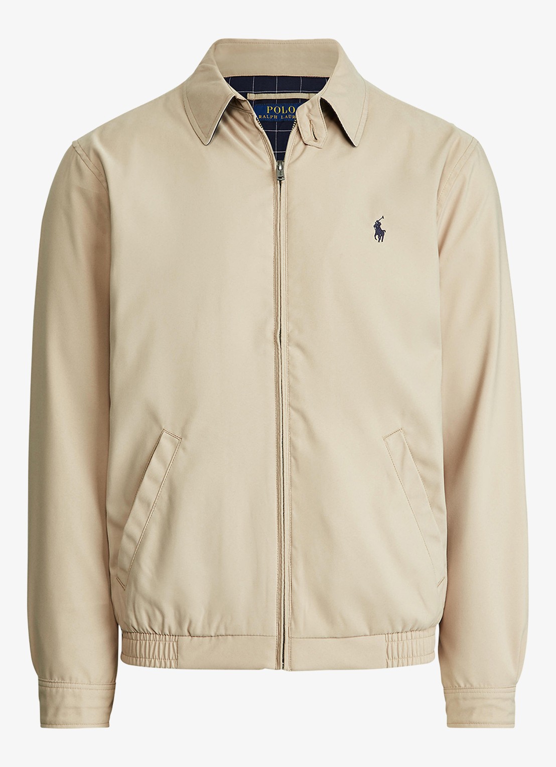 Ralph Lauren Coach jack met klassieke kraag - voorkant khaki / beige