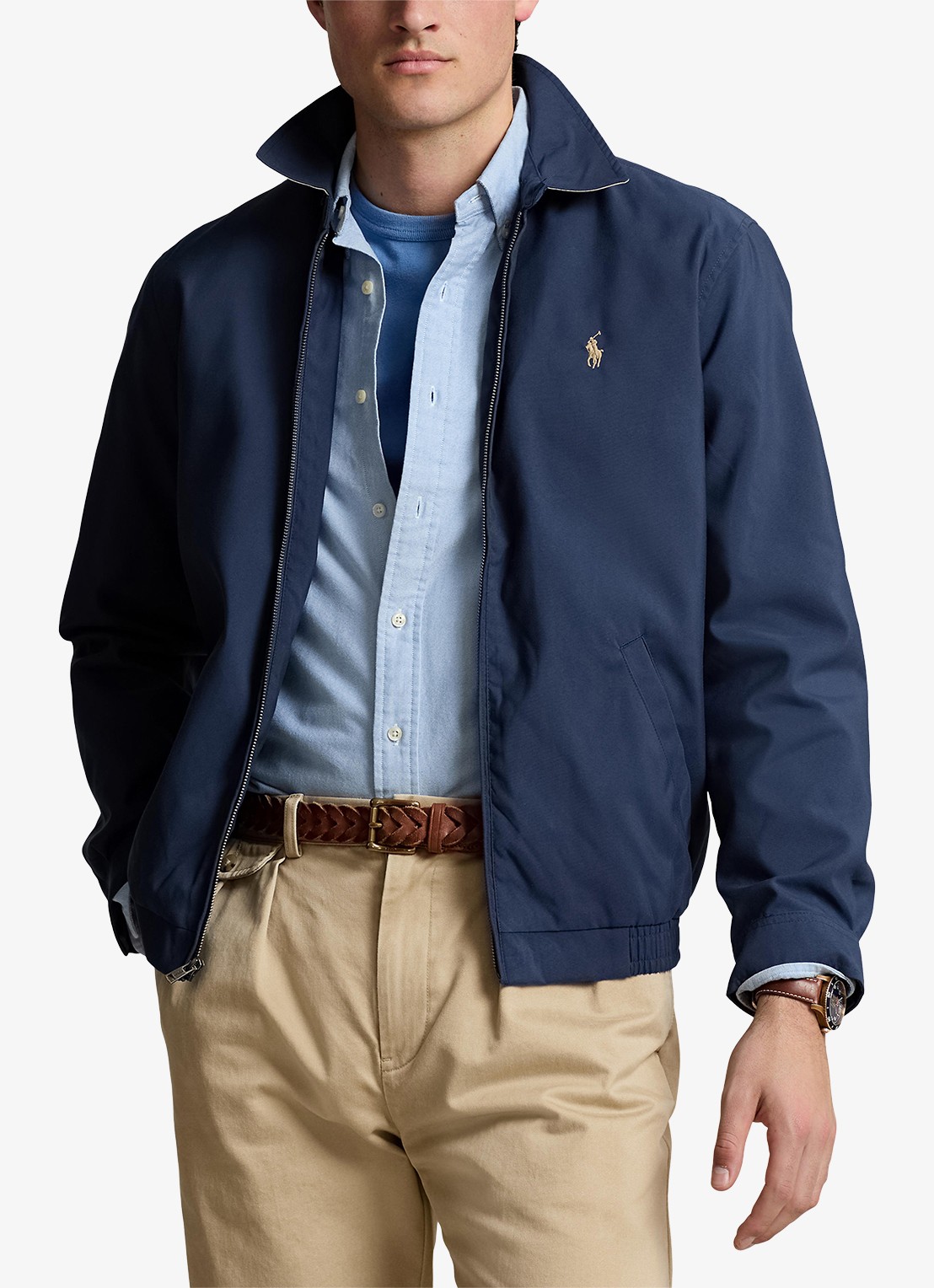 Ralph Lauren Coach jack met klassieke kraag - detail 5 refined navy / blauw