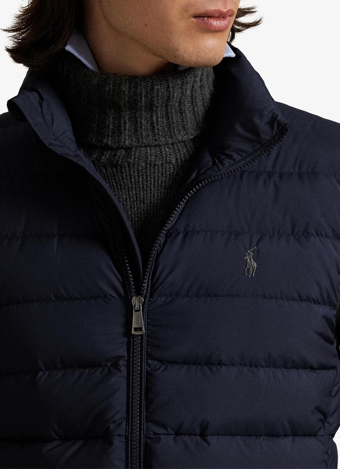 Ralph Lauren Colden bodywarmer met logoborduring - detail 7 collection navy / donkerblauw