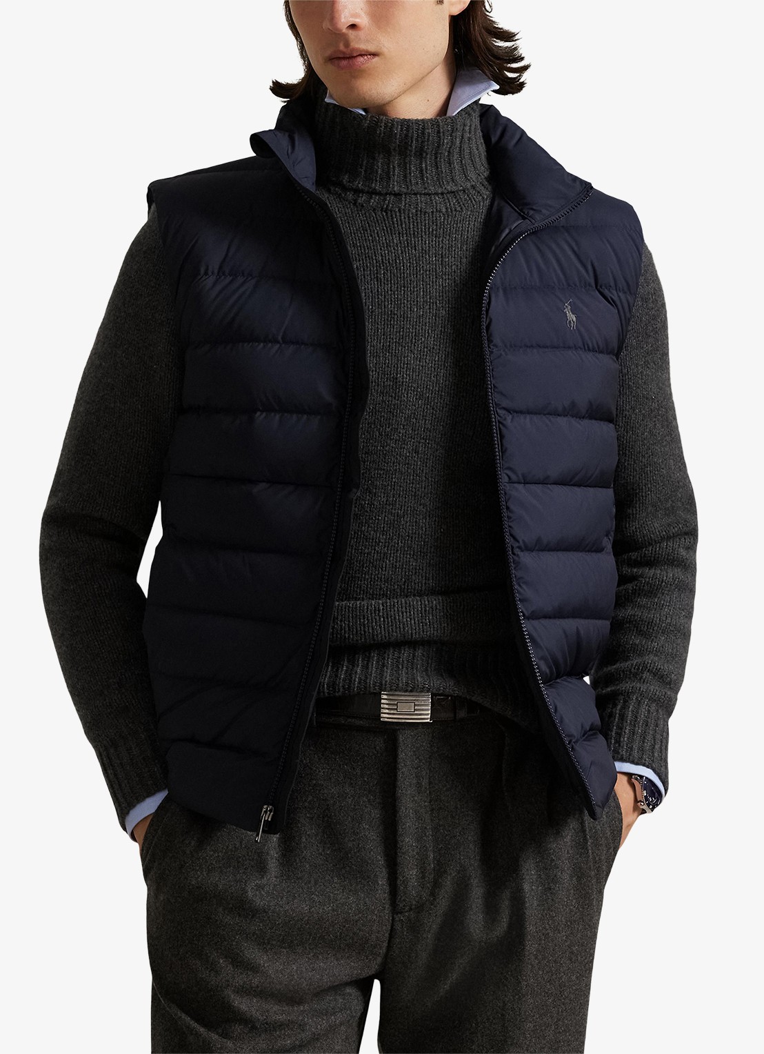 Ralph Lauren Colden bodywarmer met logoborduring - detail 8 collection navy / donkerblauw