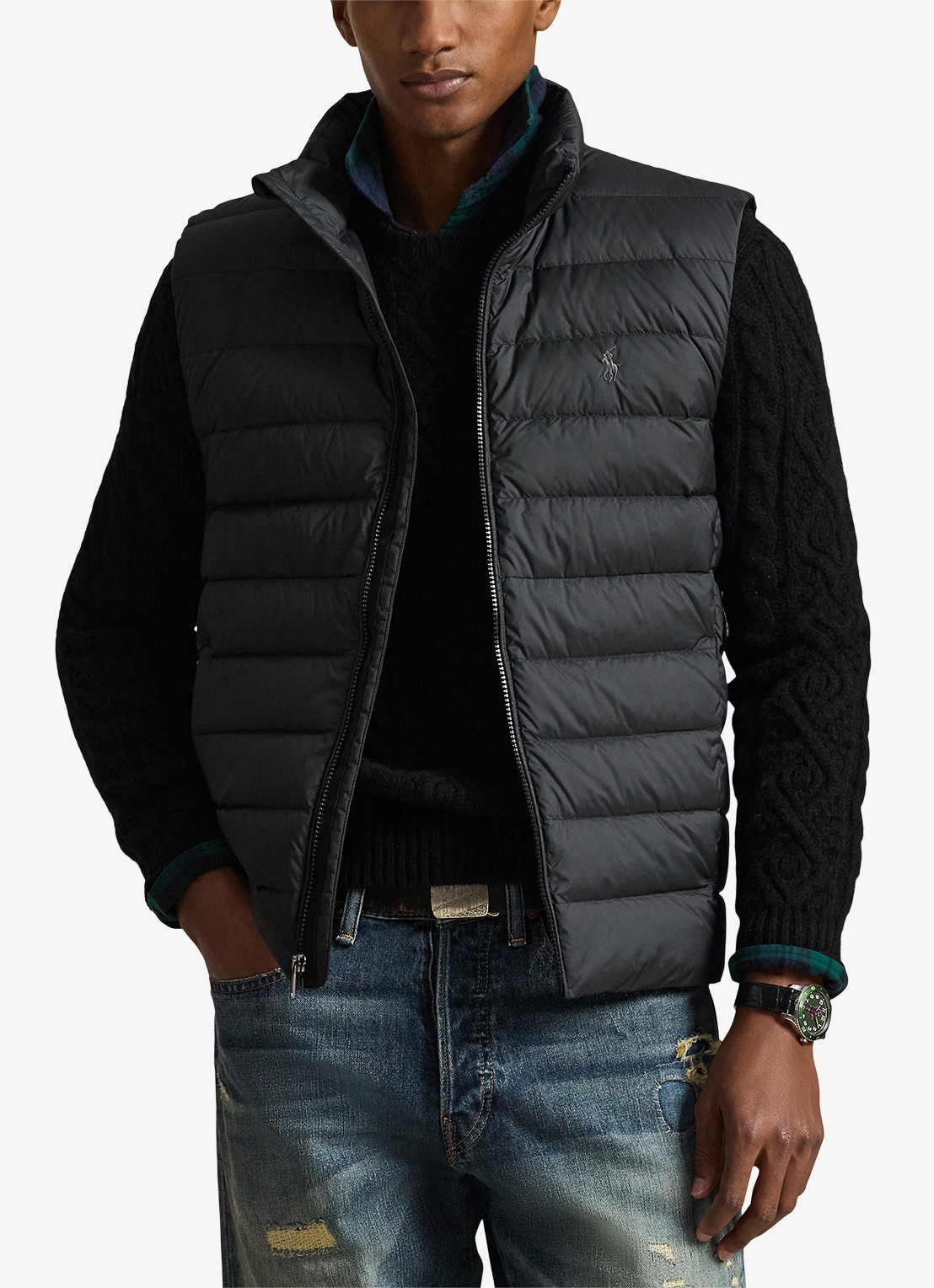 Ralph Lauren Colden bodywarmer met logoborduring - detail 5 polo black / zwart