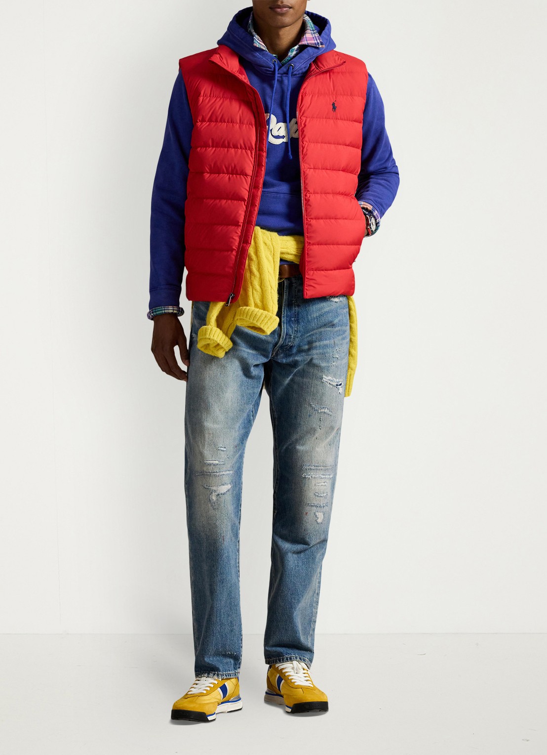 Ralph Lauren Colden bodywarmer met logoborduring - voorkant 6 rl 2000 red / rood