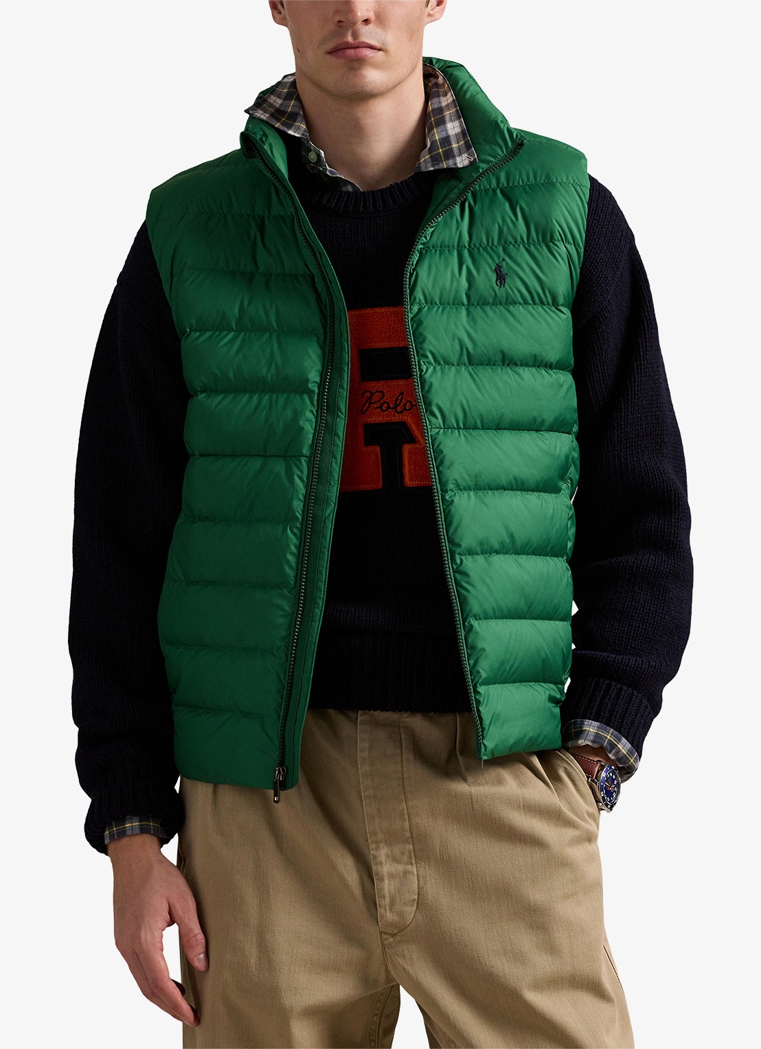 Ralph Lauren Colden bodywarmer met logoborduring - detail 3 new forest / groen