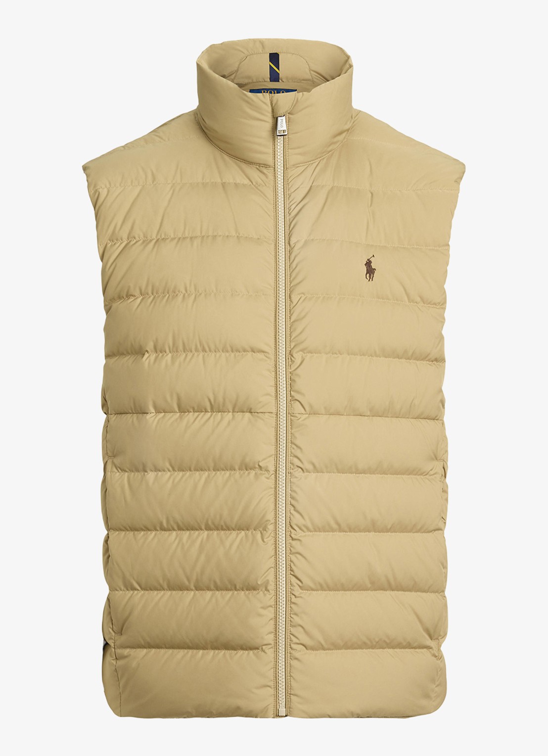 Ralph Lauren Colden bodywarmer met logoborduring - voorkant 4 rl khaki / khaki