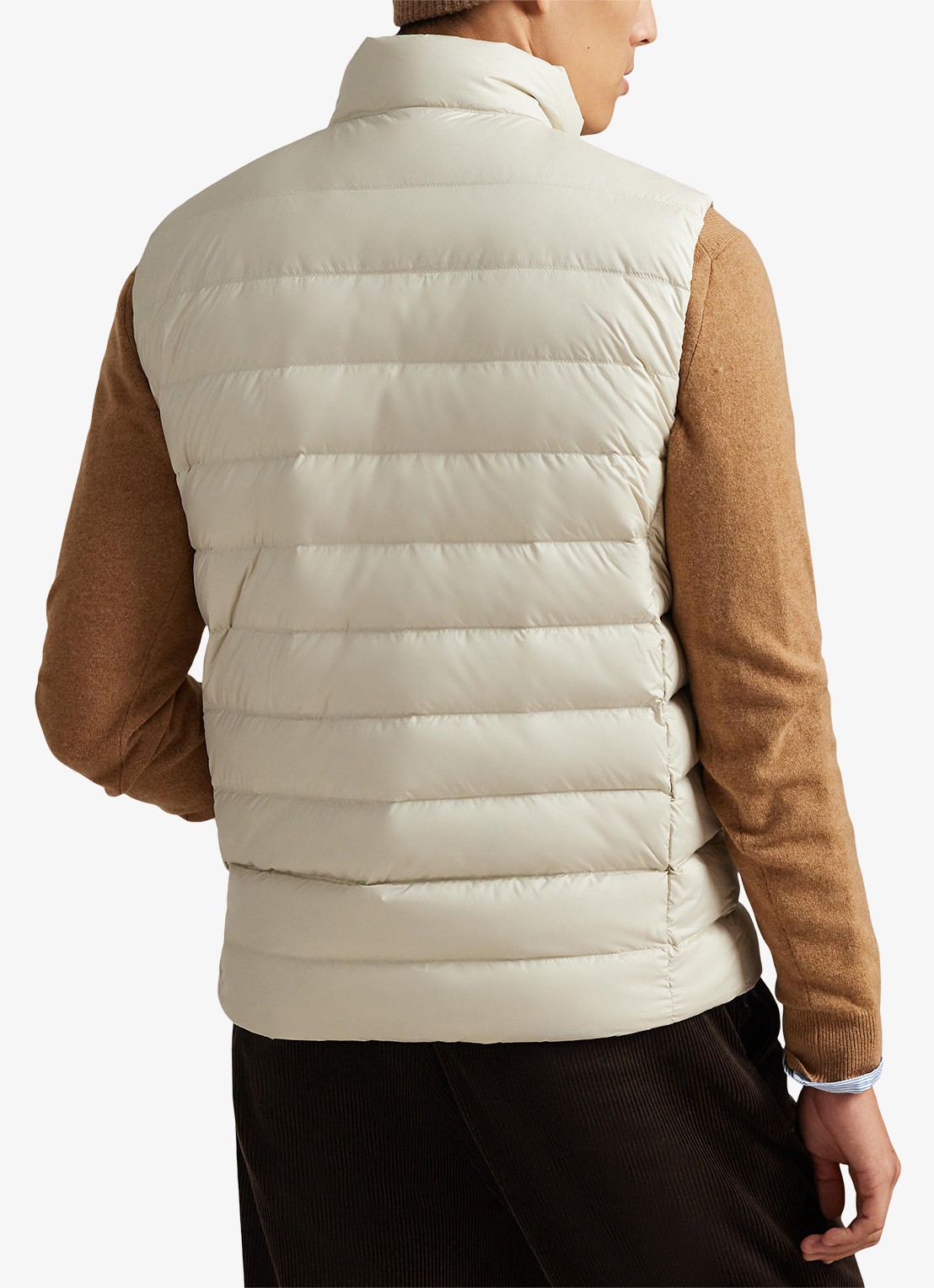 Ralph Lauren Colden bodywarmer met logoborduring - achterkant 9 basic sand / zand