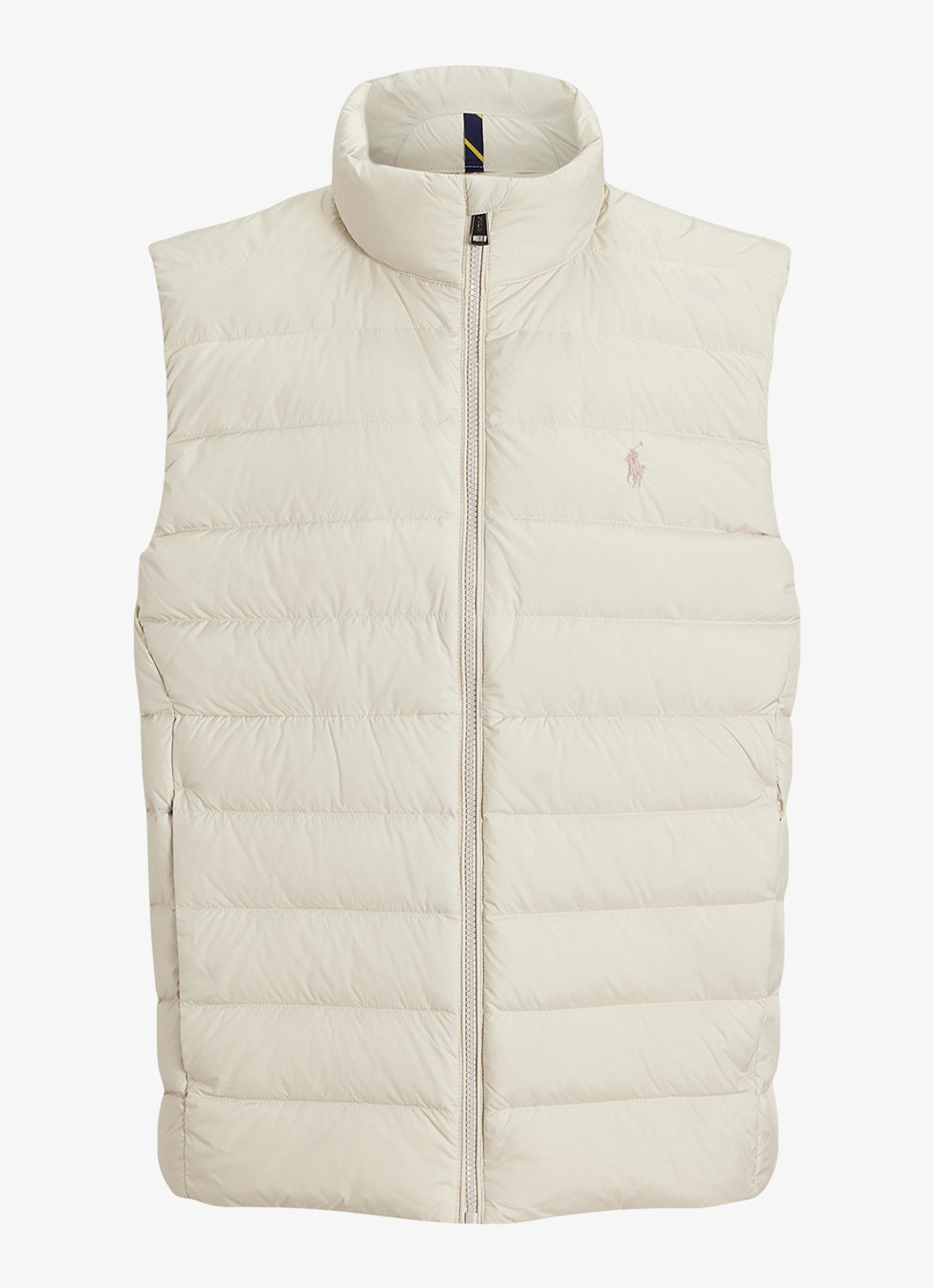 Ralph Lauren Colden bodywarmer met logoborduring - voorkant 7 basic sand / zand