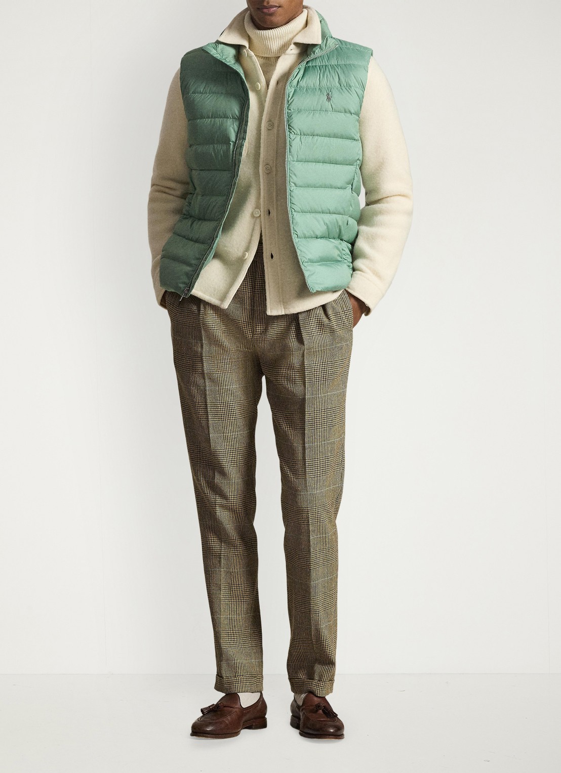 Ralph Lauren Colden bodywarmer met logoborduring - detail 3 light green / lichtgroen