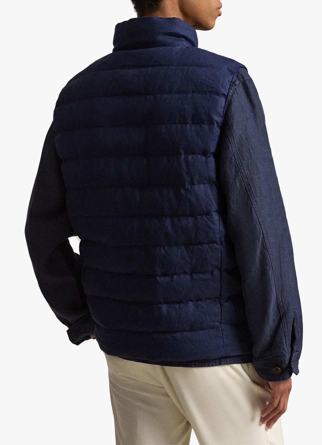 Ralph Lauren Colden bodywarmer met logoborduring - achterkant 3 newport navy / donkerblauw