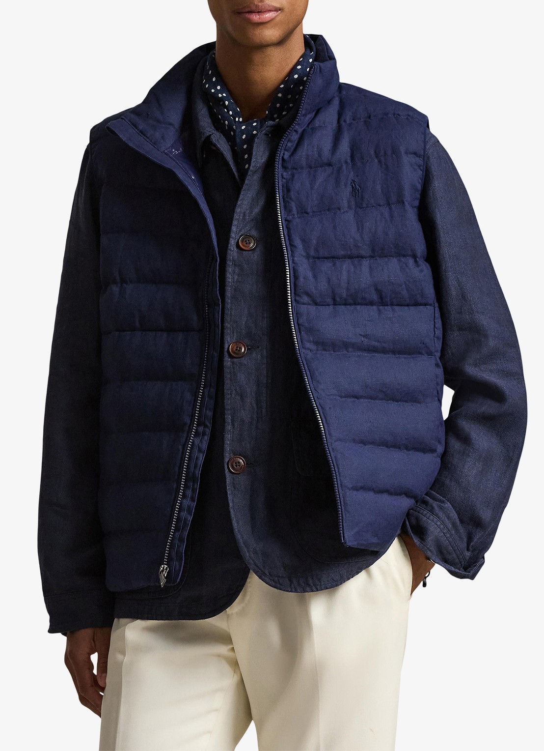 Ralph Lauren Colden bodywarmer met logoborduring - detail 4 newport navy / donkerblauw