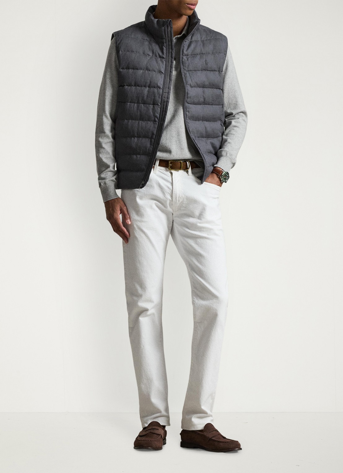 Ralph Lauren Colden bodywarmer met logoborduring - detail grey cast / grijs