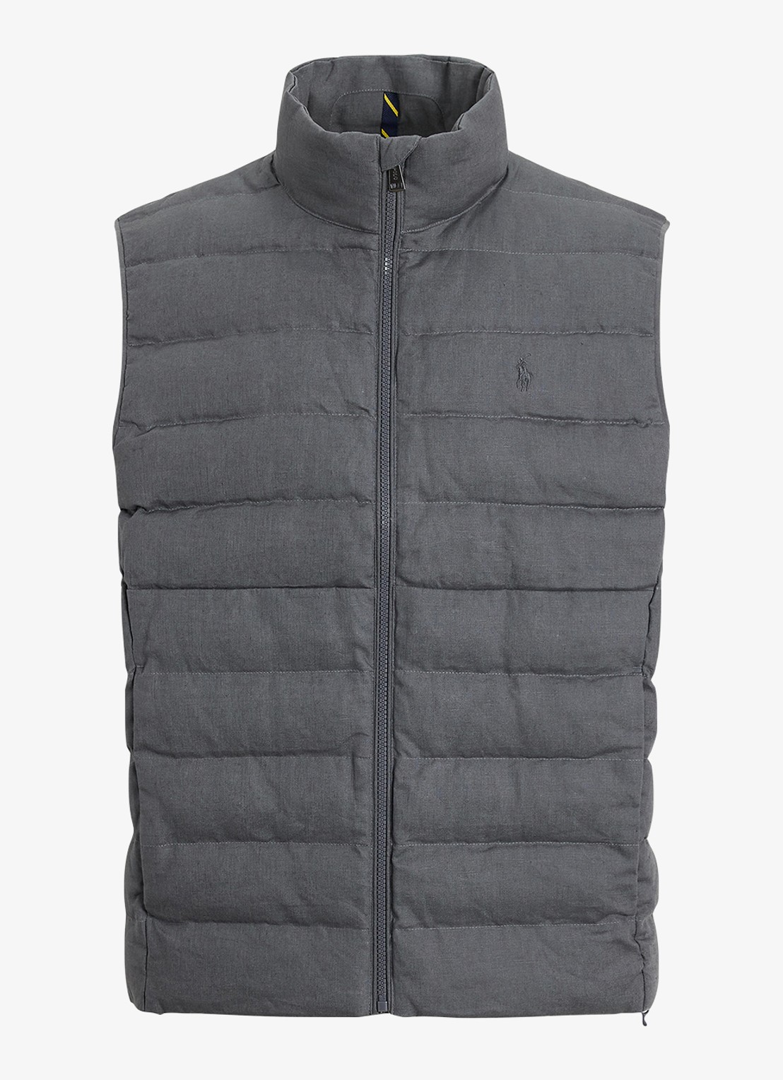 Ralph Lauren Colden bodywarmer met logoborduring - voorkant 3 grey cast / grijs