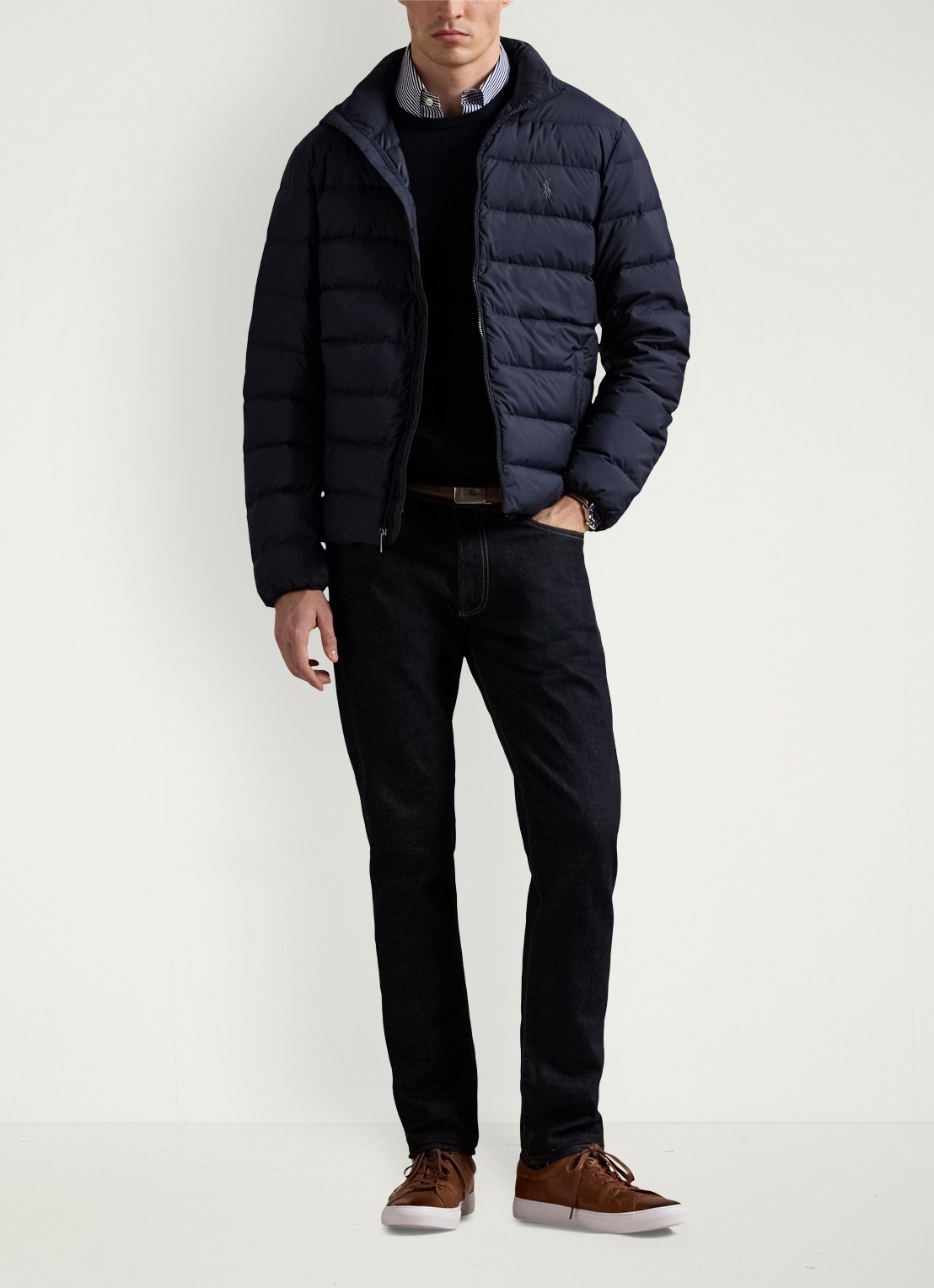 Ralph Lauren Colden gewatteerd jack met donsvulling en steekzakken - voorkant 3 collection navy / donkerblauw