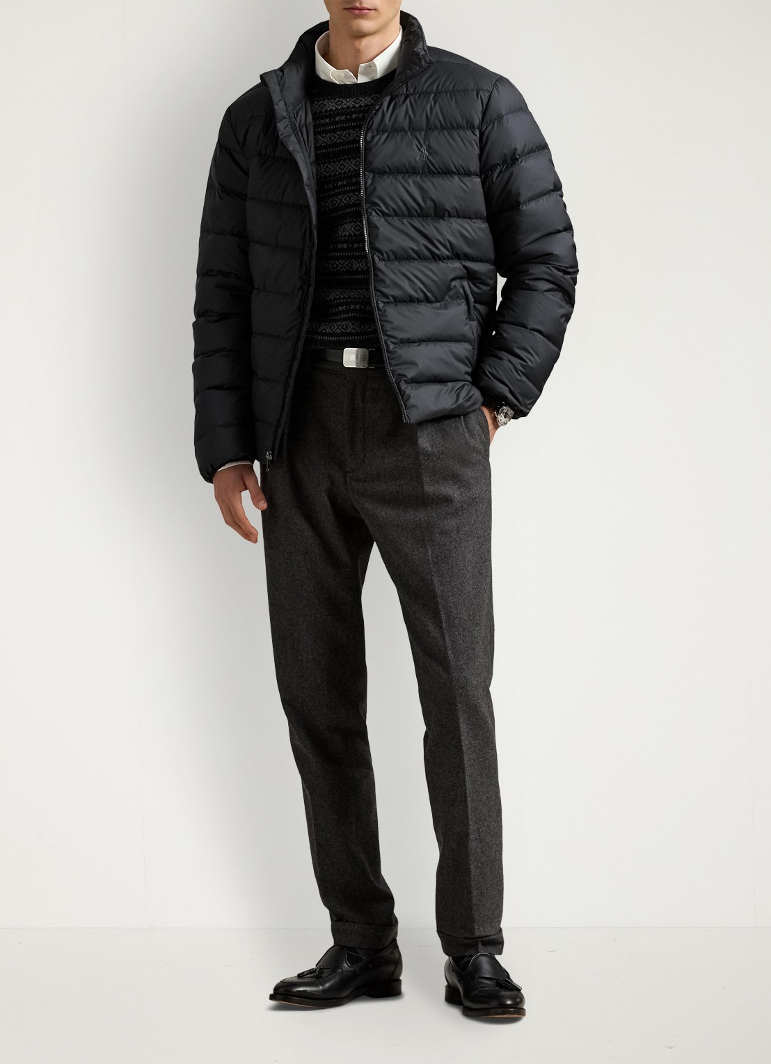 Ralph Lauren Colden gewatteerd jack met donsvulling en steekzakken - voorkant 5 polo black / zwart