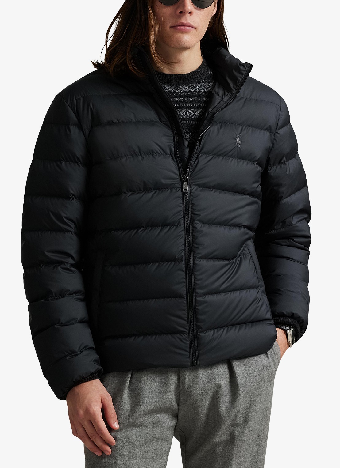 Ralph Lauren Colden gewatteerd jack met donsvulling en steekzakken - detail 3 polo black / zwart