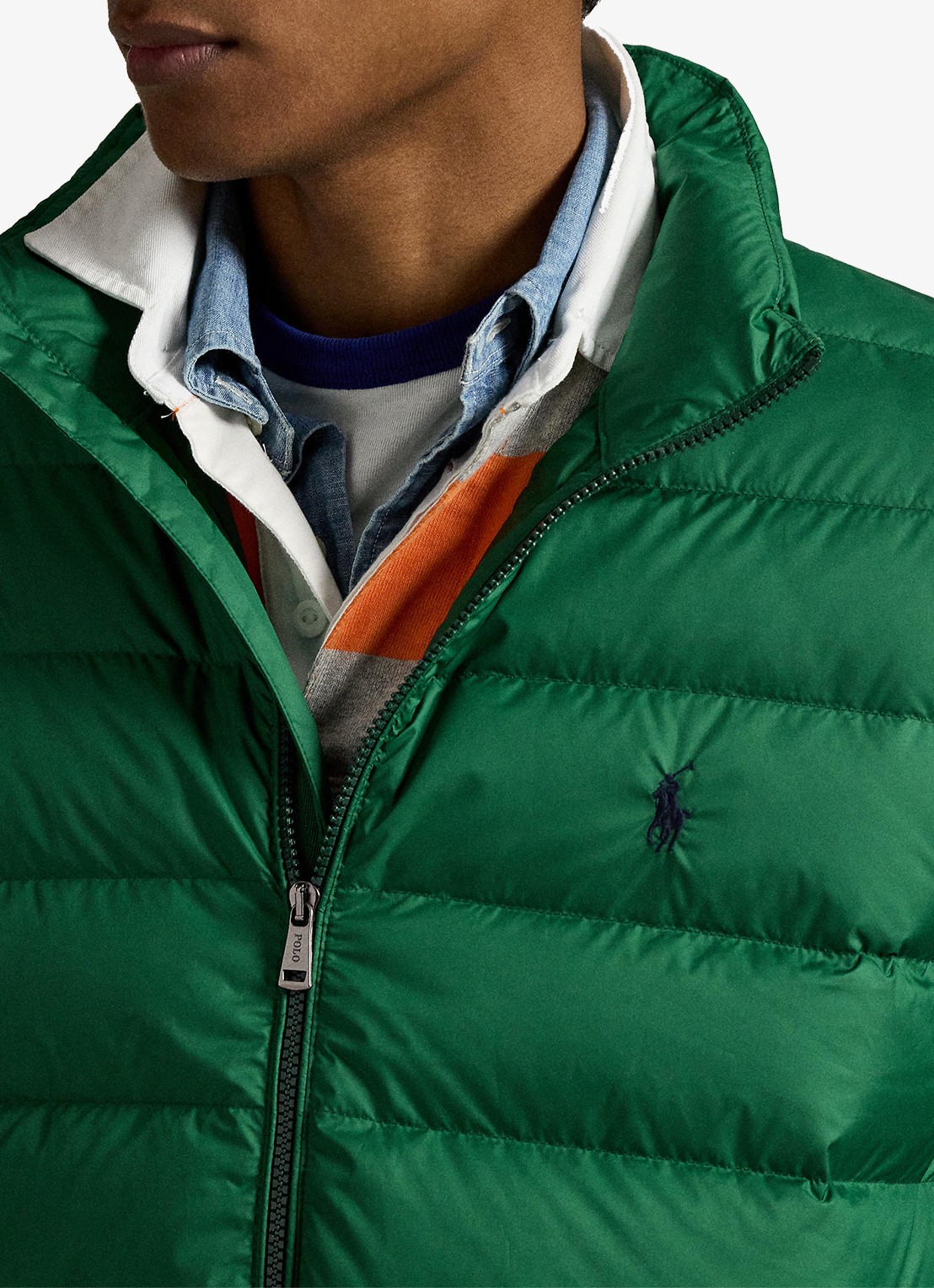 Ralph Lauren Colden gewatteerd jack met donsvulling en steekzakken - detail 2 new forest / groen