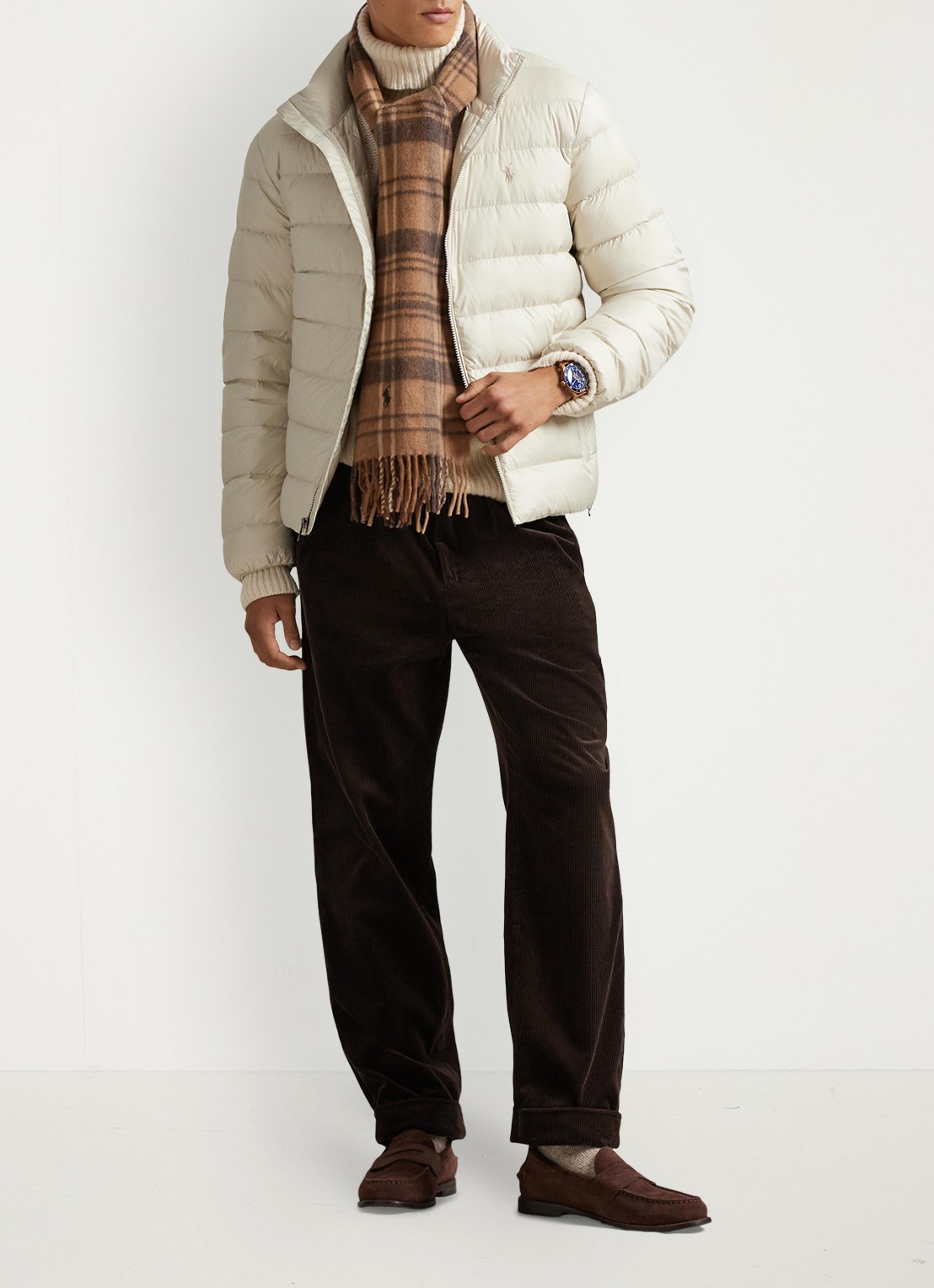 Ralph Lauren Colden gewatteerd jack met donsvulling en steekzakken - voorkant 4 basic sand / zand