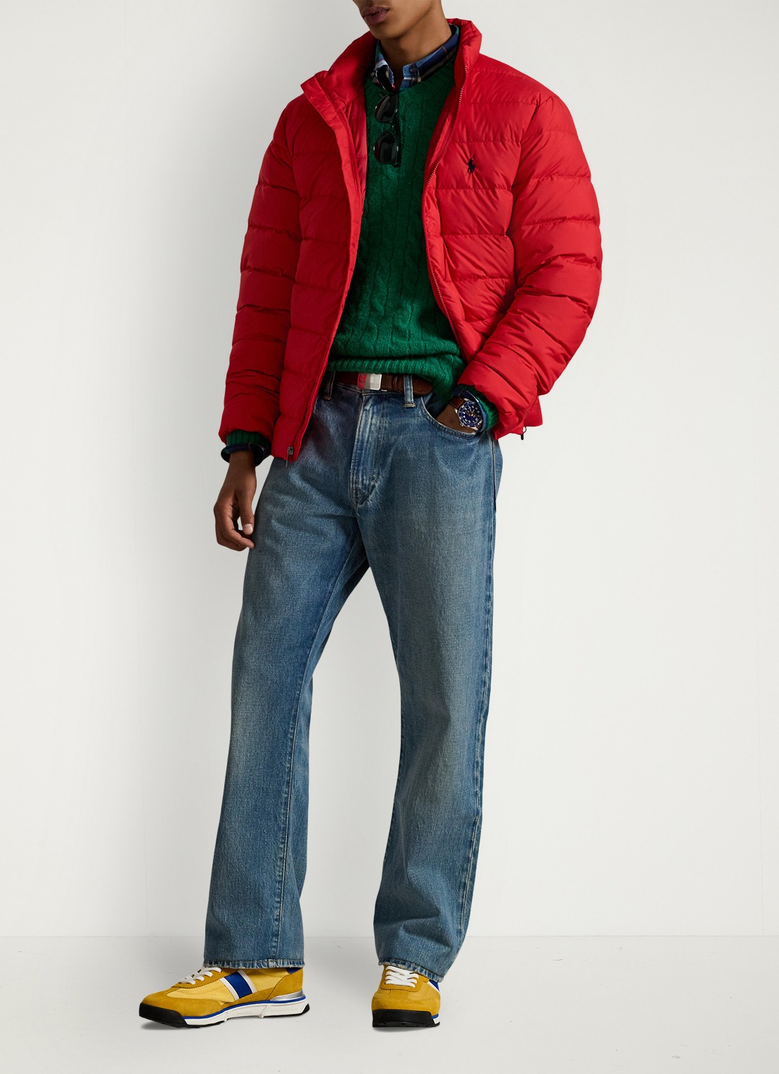 Ralph Lauren Colden gewatteerd jack met donsvulling en steekzakken - voorkant 5 rl 2000 red / rood