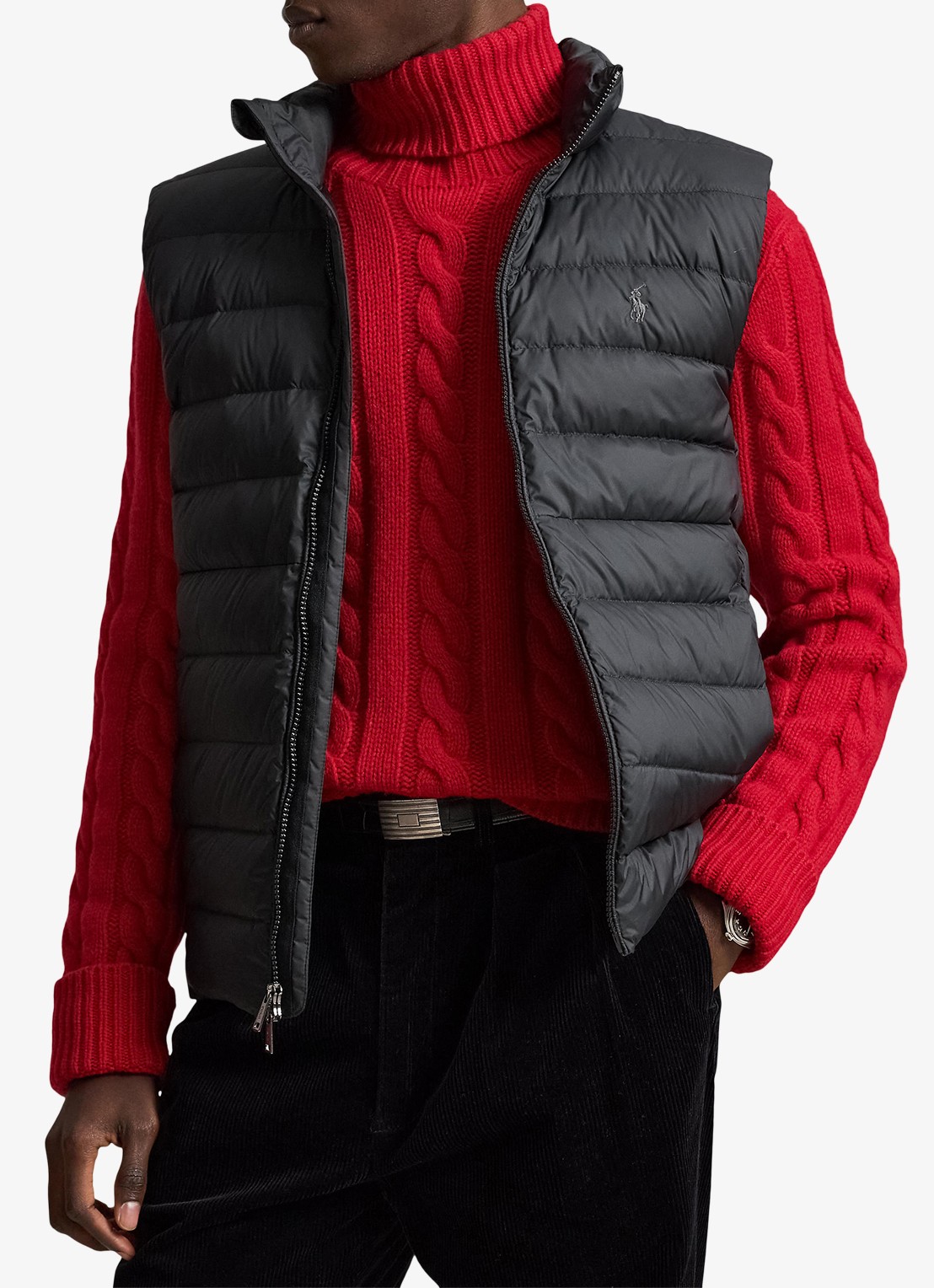 Ralph Lauren Colden opvouwbare bodywarmer met donsvulling en waterafstotende coating - detail 4 polo black / zwart
