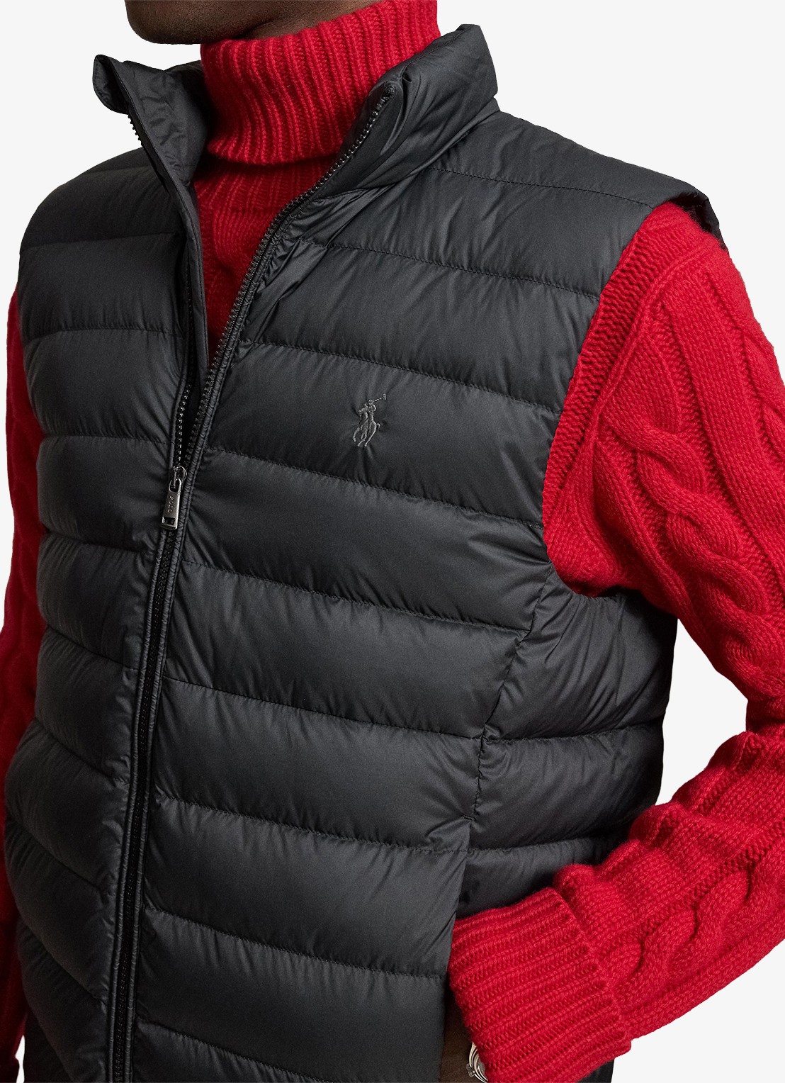 Ralph Lauren Colden opvouwbare bodywarmer met donsvulling en waterafstotende coating - detail 5 polo black / zwart
