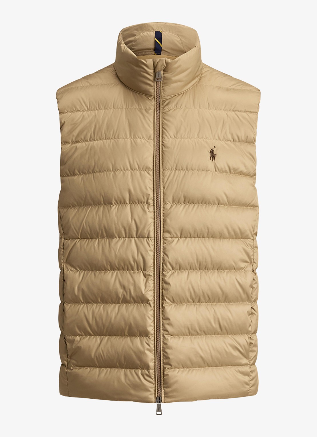 Ralph Lauren Colden opvouwbare bodywarmer met donsvulling en waterafstotende coating - voorkant 2 rl khaki / khaki