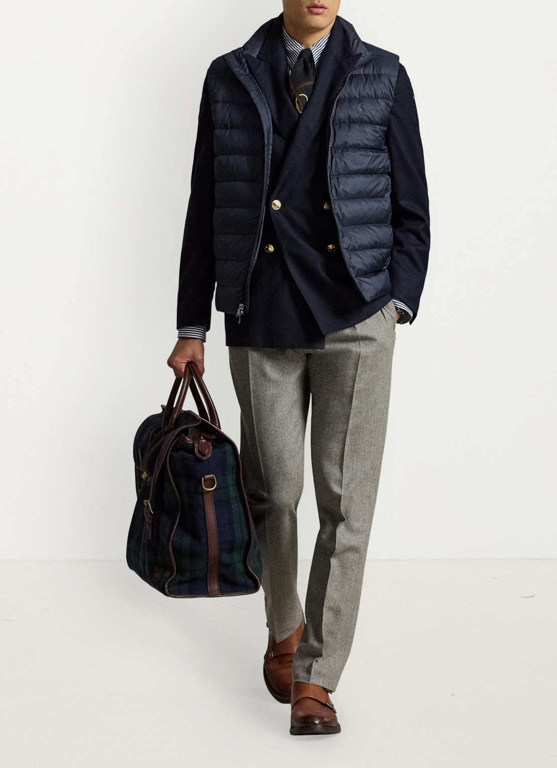 Ralph Lauren Colden opvouwbare bodywarmer met donsvulling en waterafstotende coating - voorkant 6 collection navy / donkerblauw