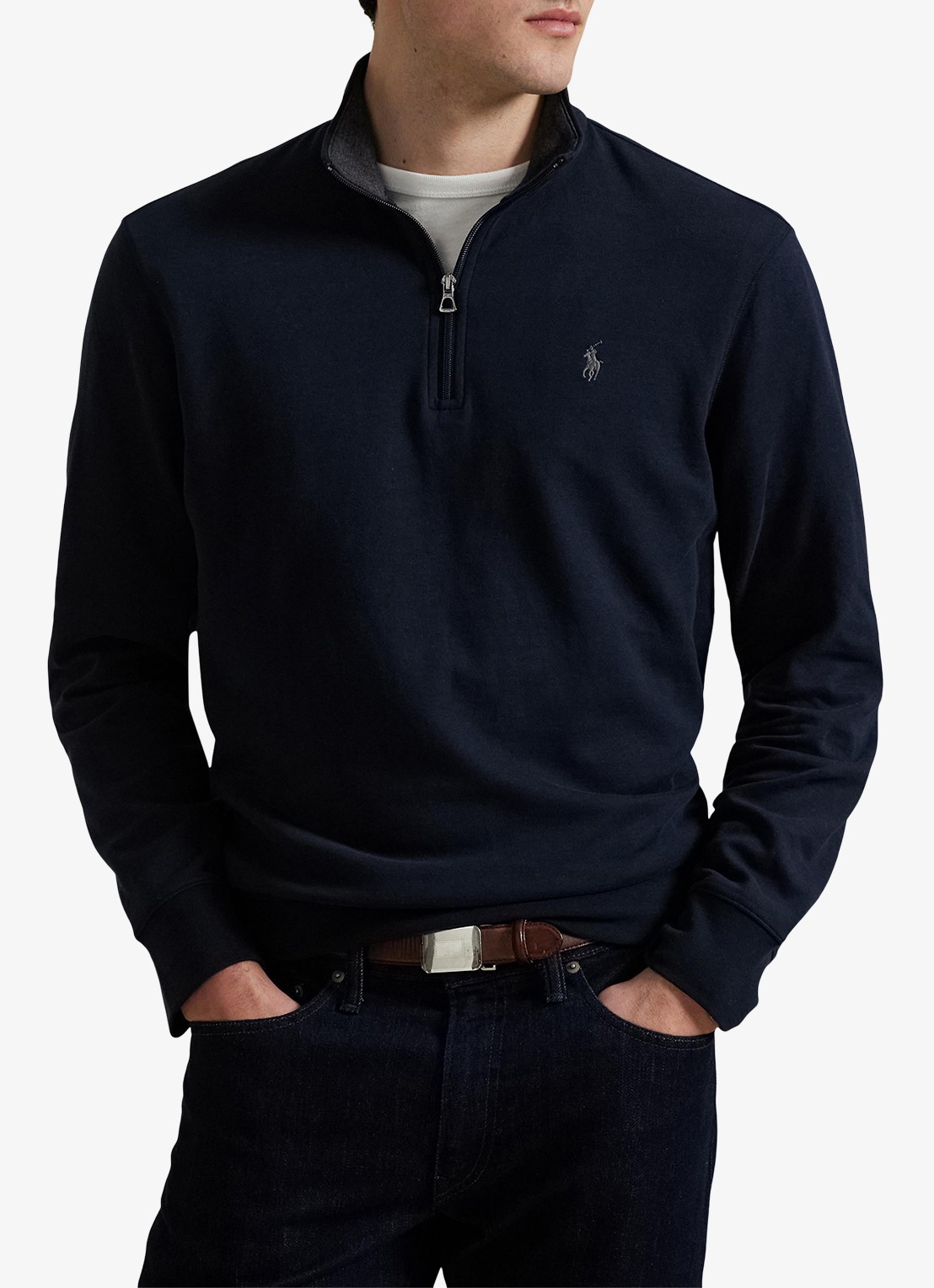 Ralph Lauren Coltrui met halve rits - detail 4 donkerblauw