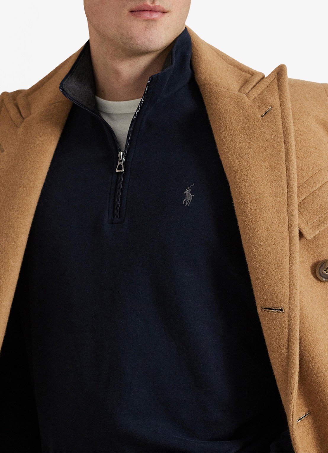 Ralph Lauren Coltrui met halve rits - detail 5 donkerblauw