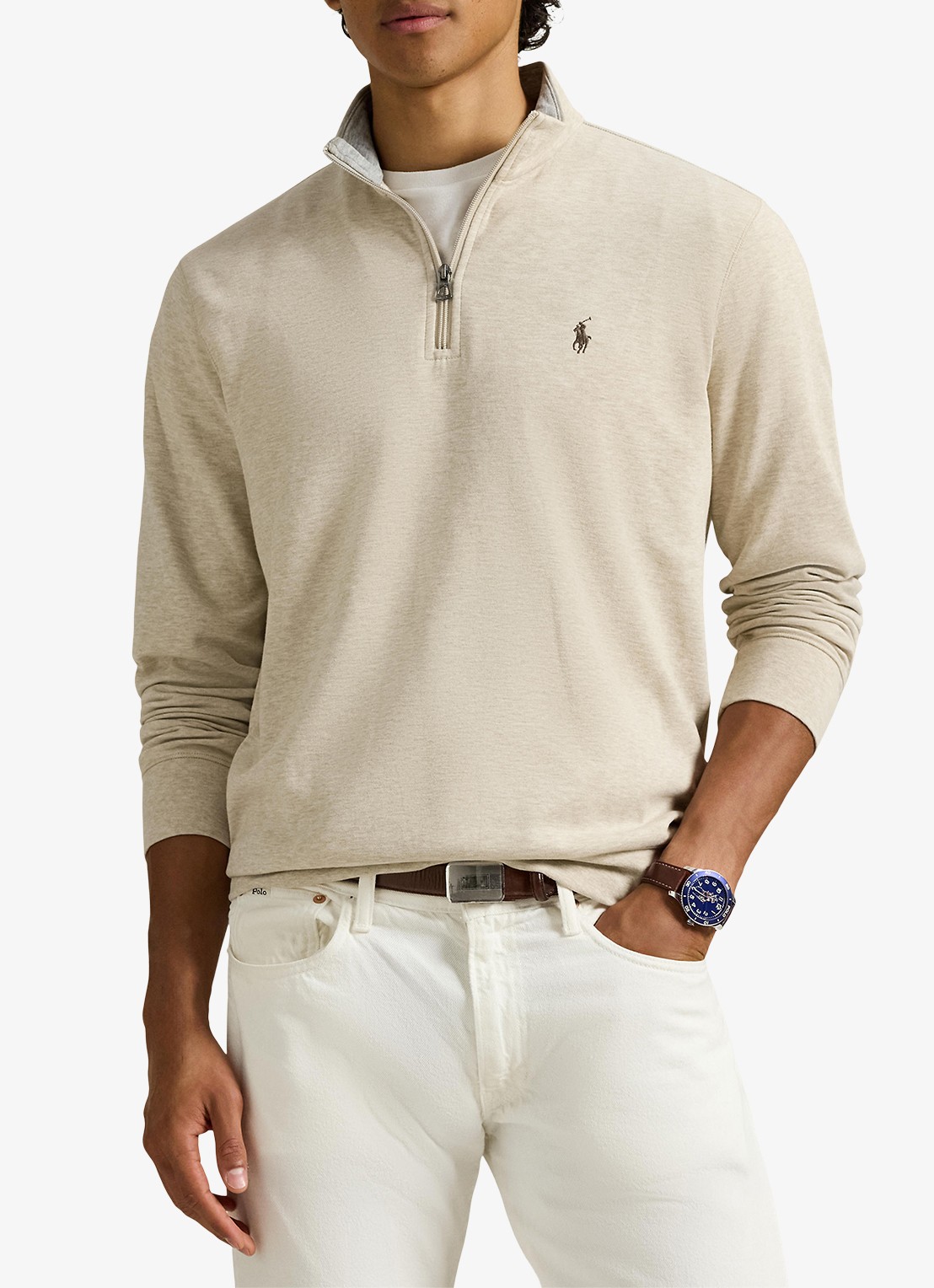 Ralph Lauren Coltrui met halve rits - detail 4 expedition dune heather