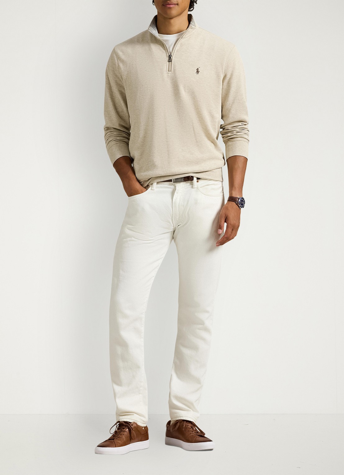 Ralph Lauren Coltrui met halve rits - voorkant 2 expedition dune heather