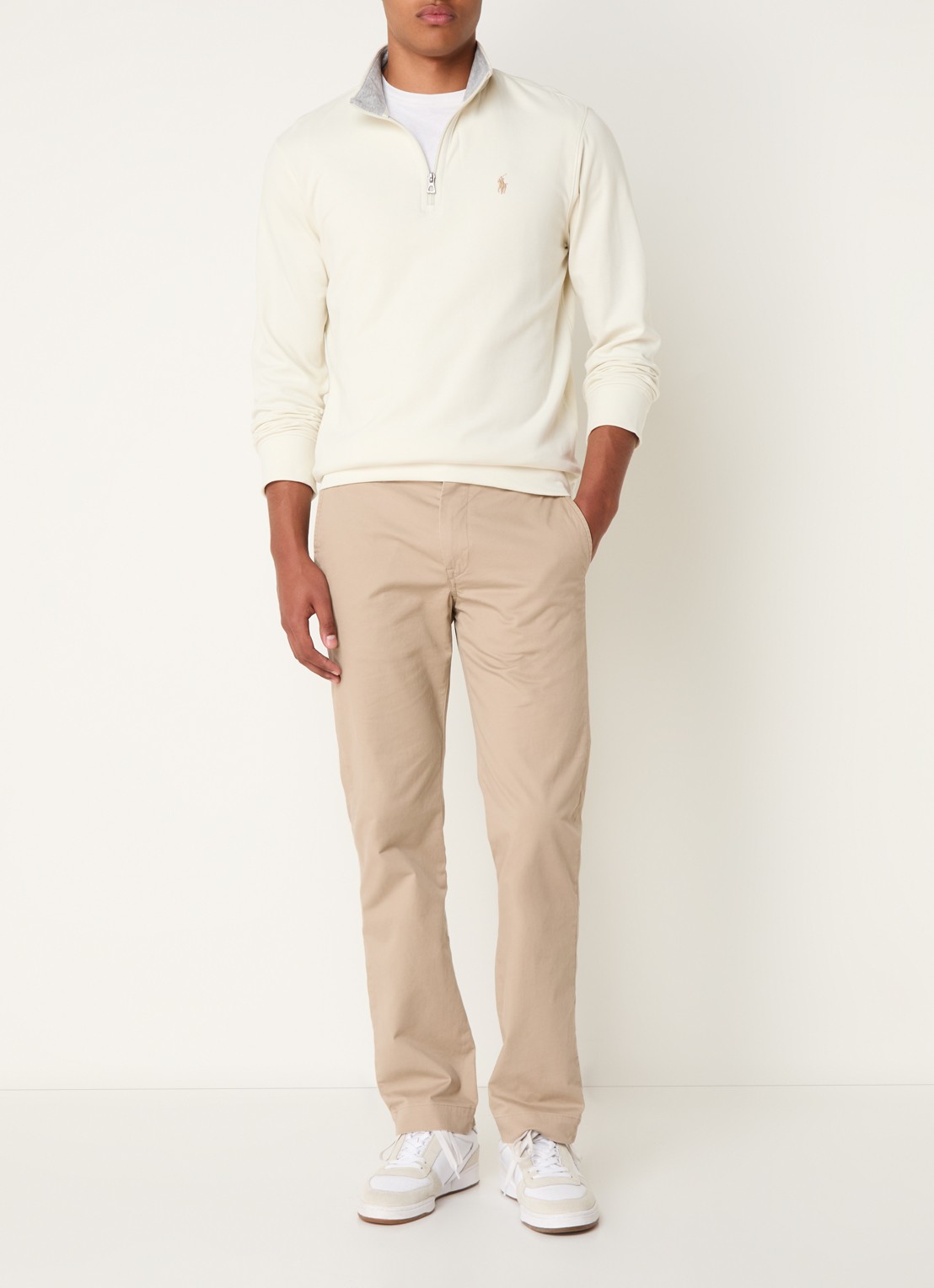 Ralph Lauren Coltrui met halve rits - voorkant 4 parchment cream / creme