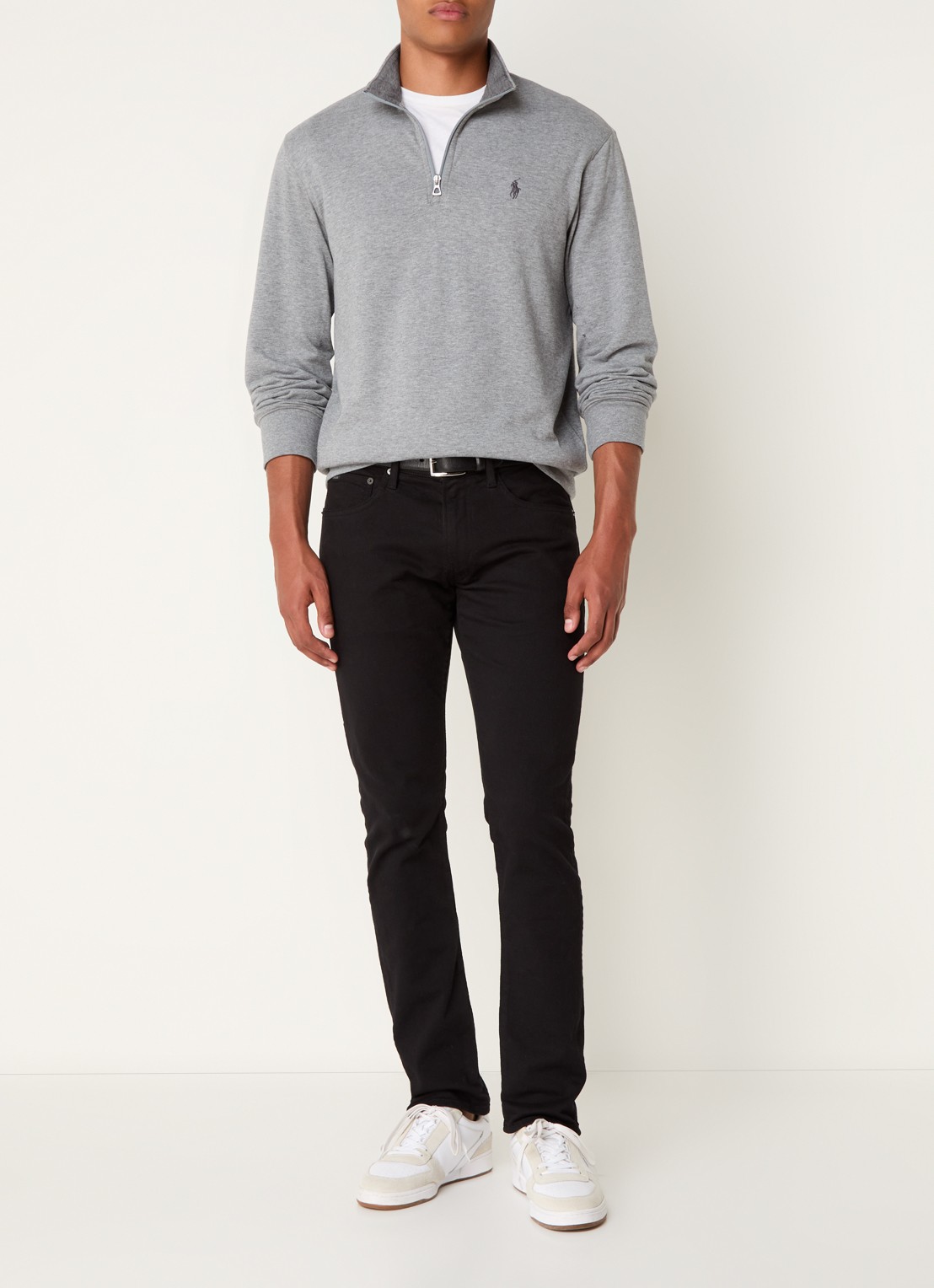 Ralph Lauren Coltrui met halve rits - voorkant 2 steel heather