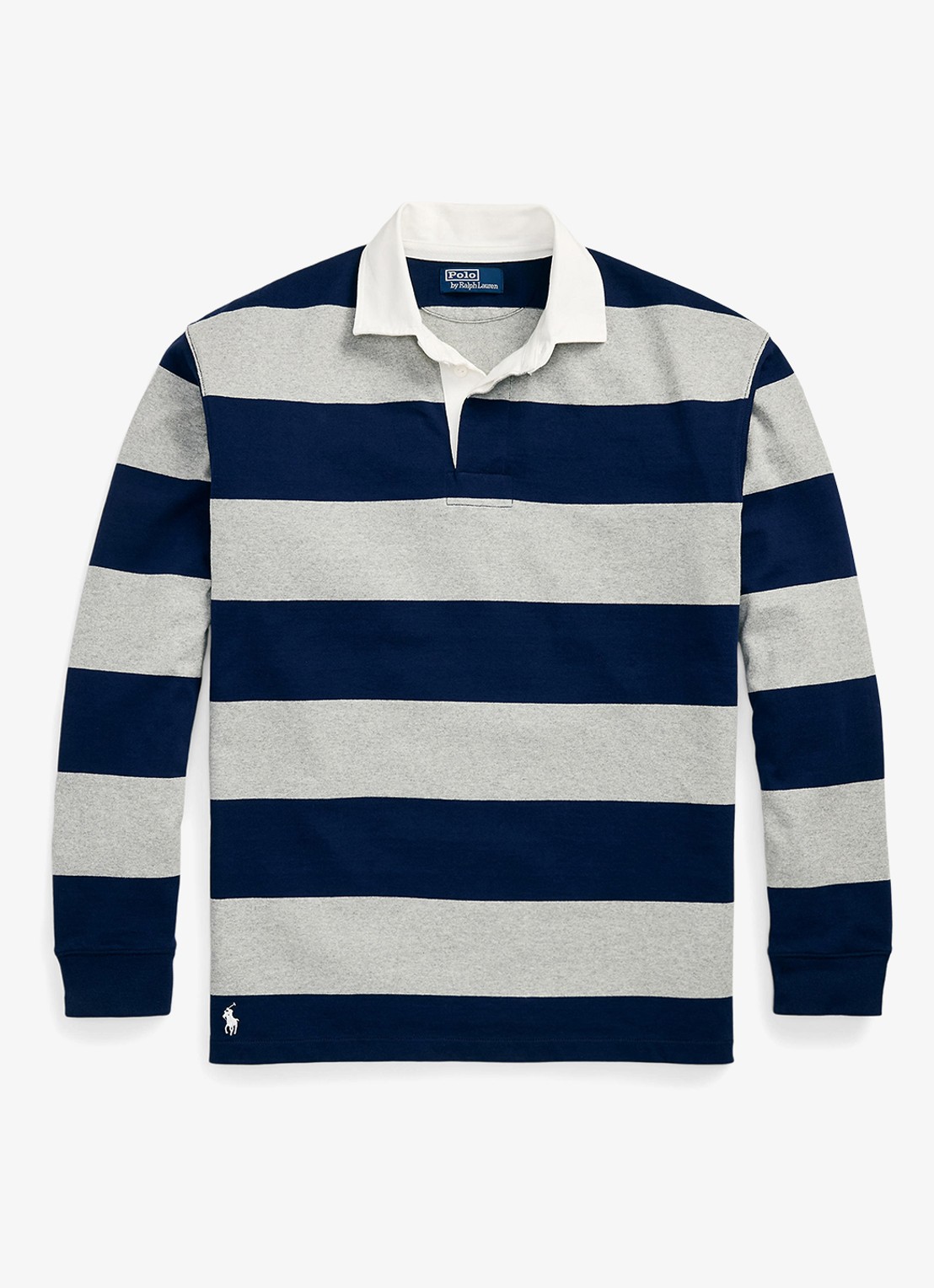 Ralph Lauren Comfort fit polo met streepprint - voorkant 2 newport navy/andover heat / blauw