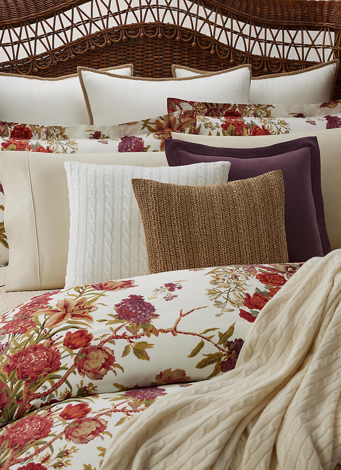 Ralph Lauren Corabell kussensloop - detail 2 rood