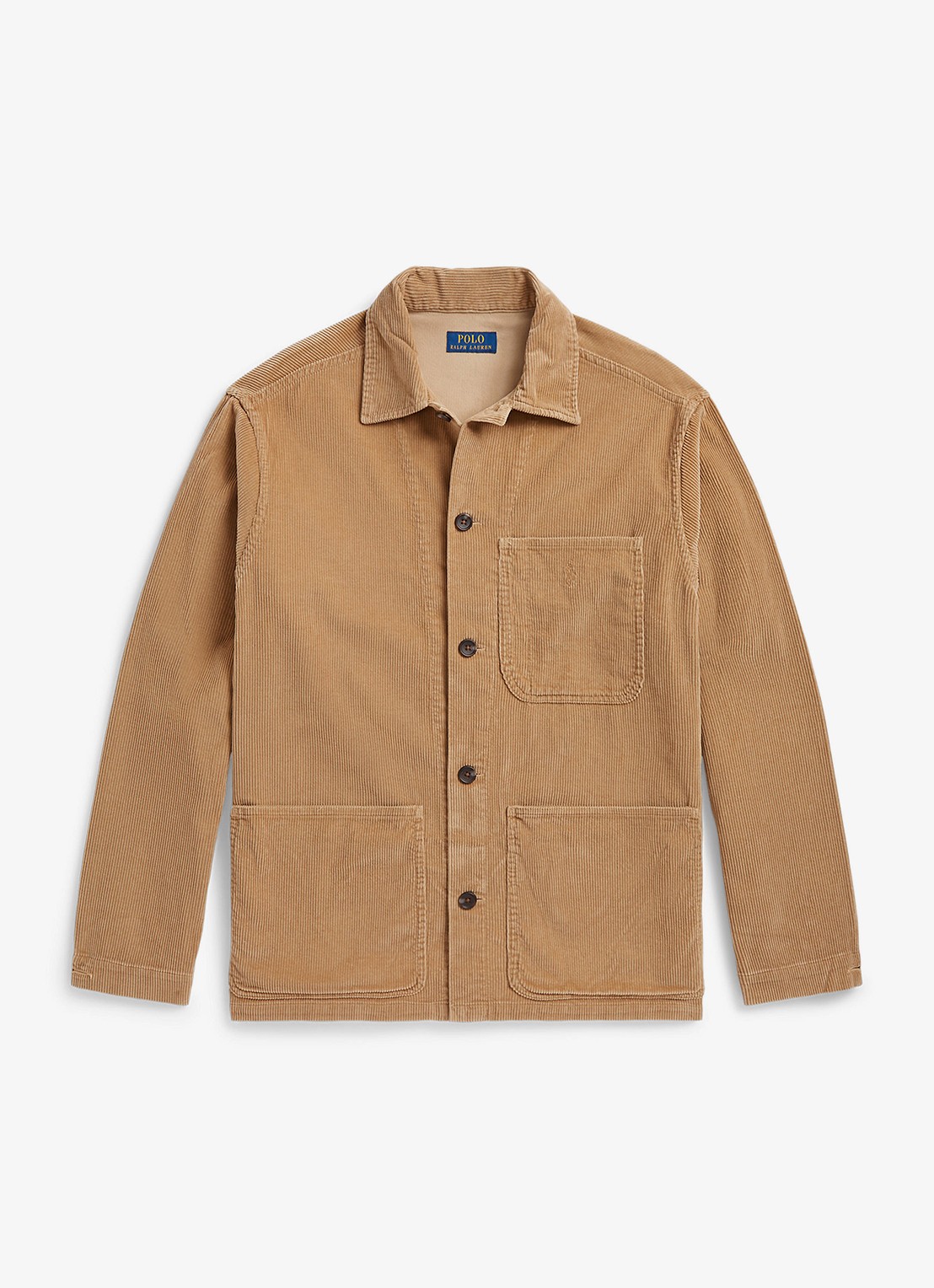 Ralph Lauren Corduroy utility overshirt - voorkant 2 camel