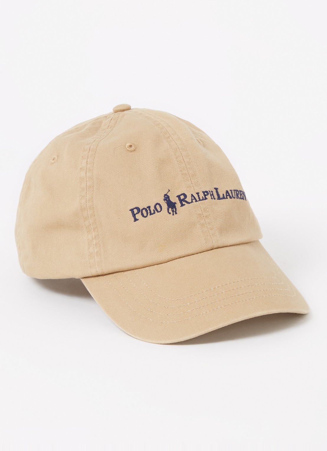 Ralph Lauren Cotton Twill Ball Cap - voorkant beige