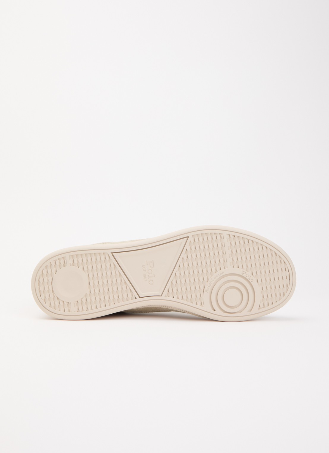 Ralph Lauren Court sneaker van suède met logoborduring - detail 4 beige