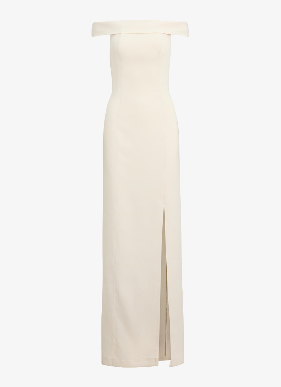 Ralph Lauren Crêpe jurk met blote schouders - voorkant 3 creme