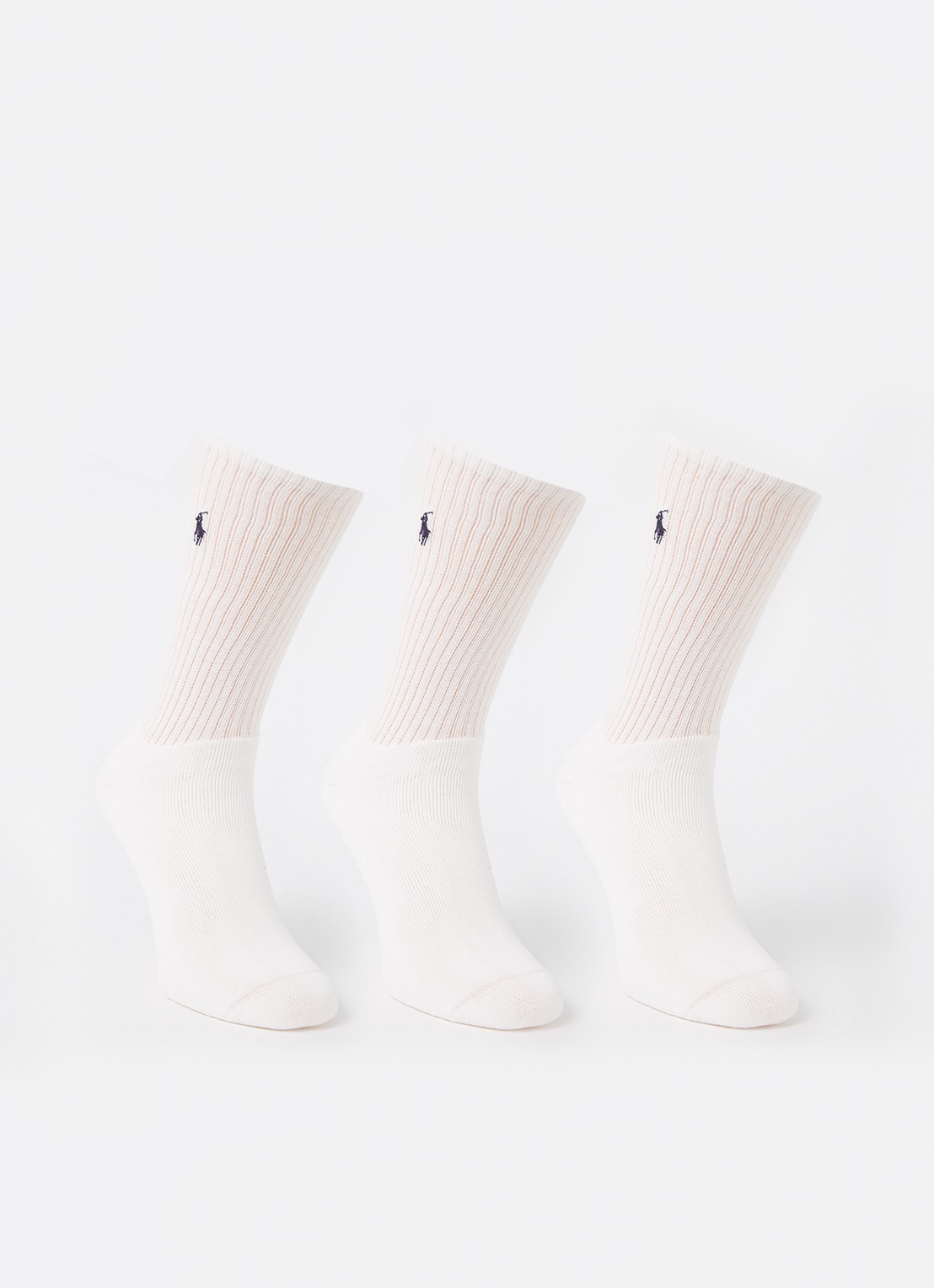 Ralph Lauren Crew sportsokken in uni in 3-pack - voorkant white