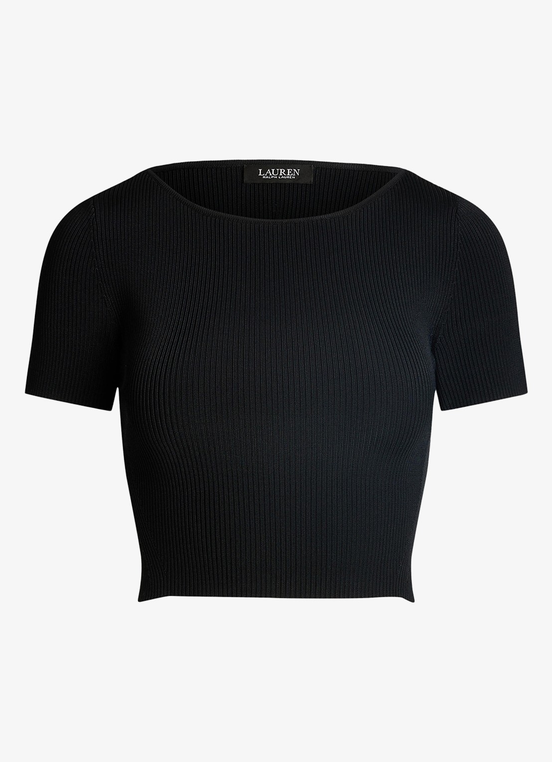 Ralph Lauren Crop top met ribstructuur - voorkant 3 black / zwart