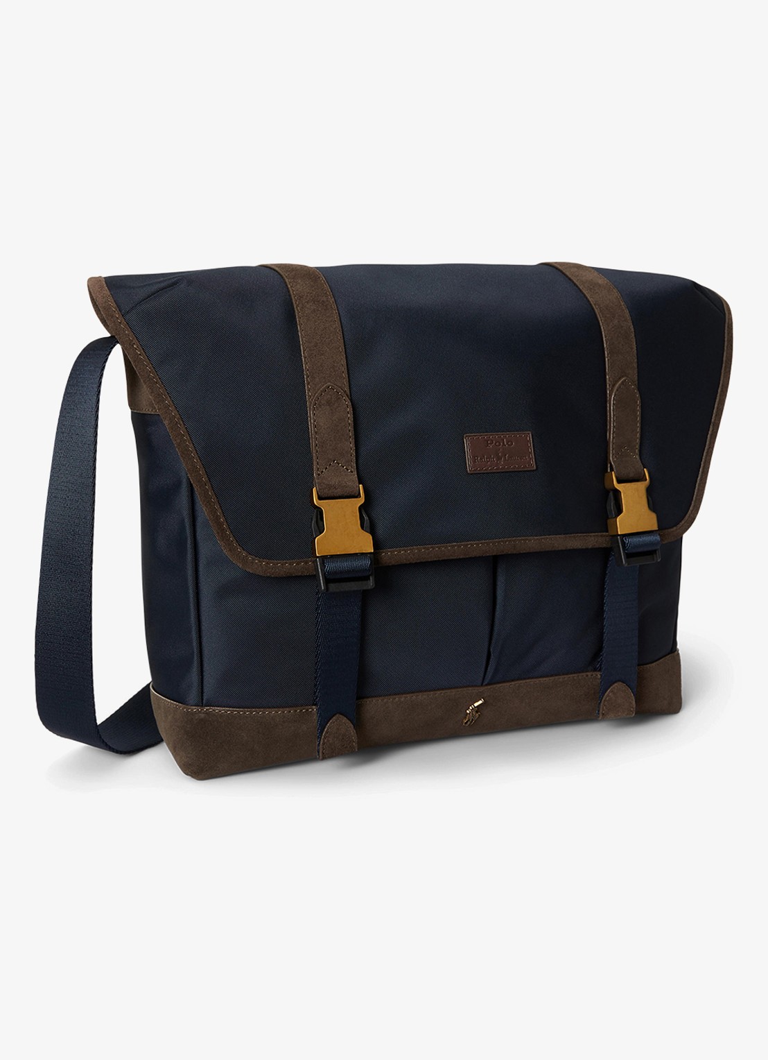 Ralph Lauren Crossbodytas met details van suède - detail 2 newport navy/brown-3vg4