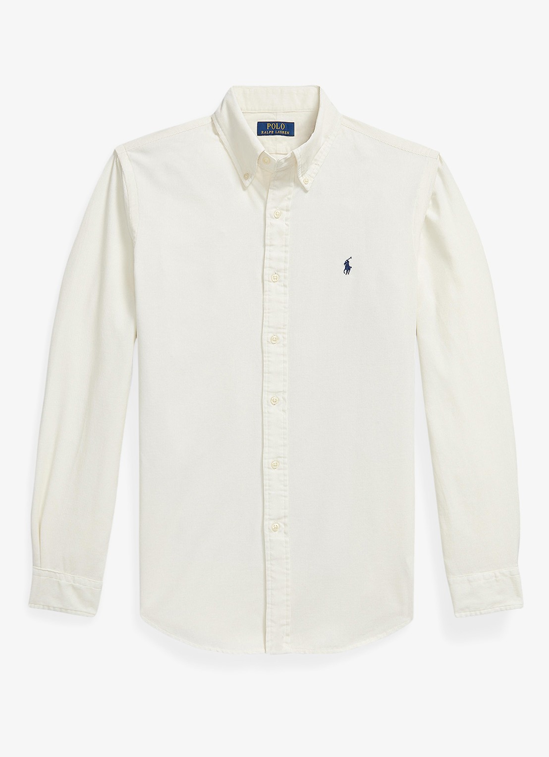 Ralph Lauren Custom fit button down-overhemd van corduroy - voorkant clubhouse cream / crème