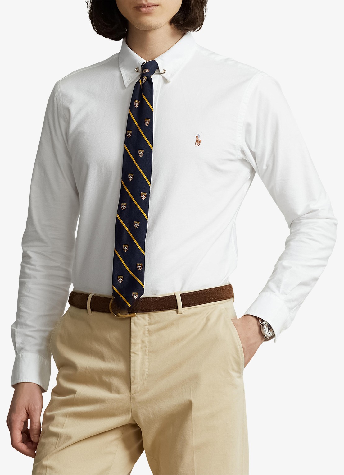 Ralph Lauren Custom fit button-down overhemd van katoen - detail 7 white / wit