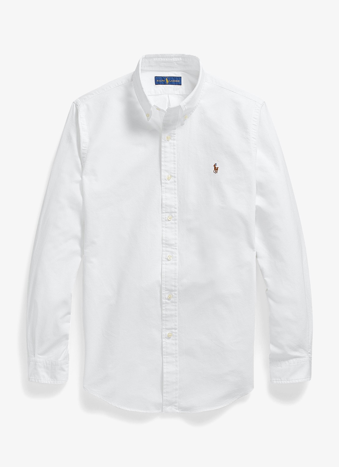 Ralph Lauren Custom fit button-down overhemd van katoen - voorkant white / wit