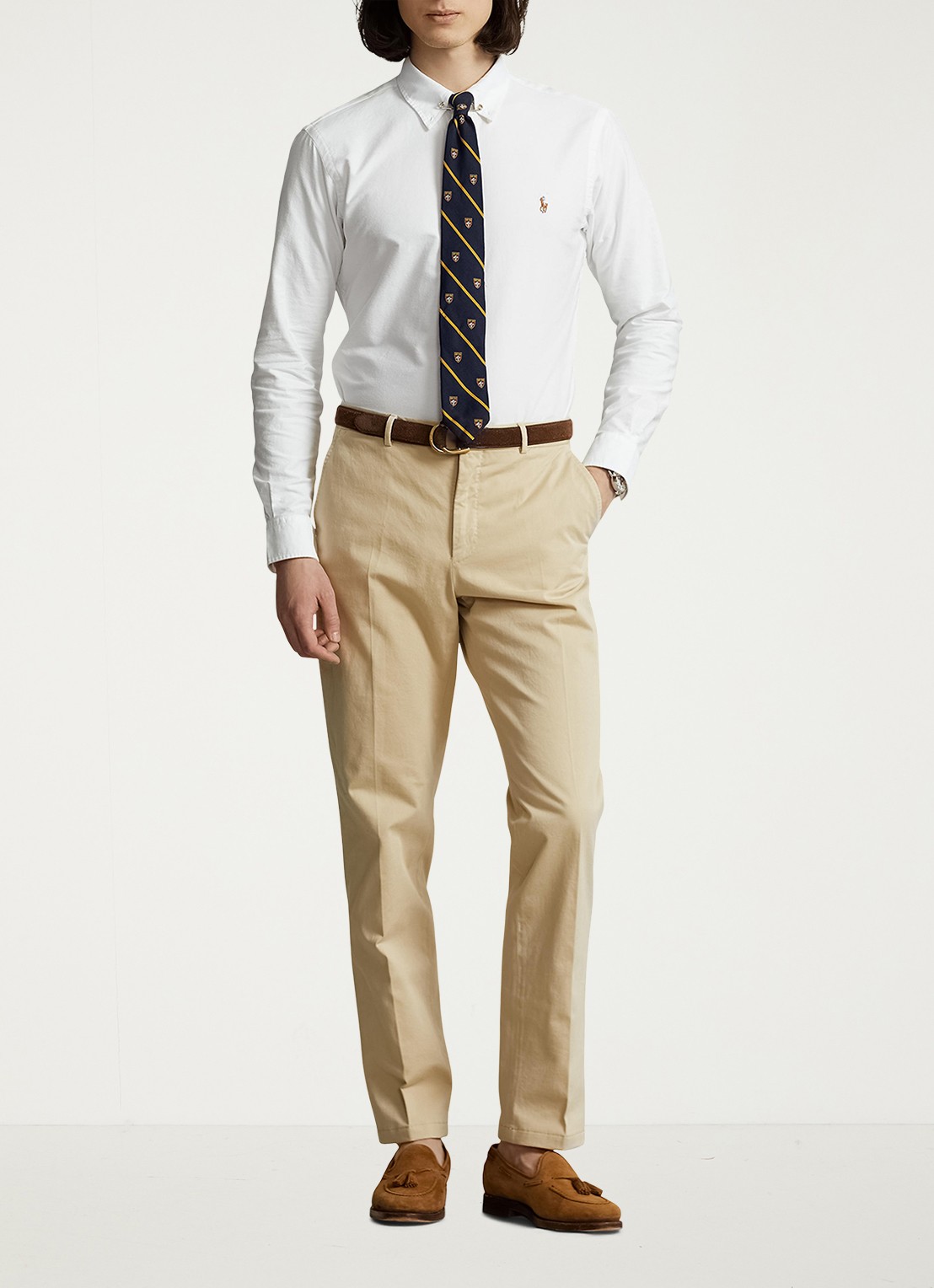 Ralph Lauren Custom fit button-down overhemd van katoen - voorkant 2 white / wit