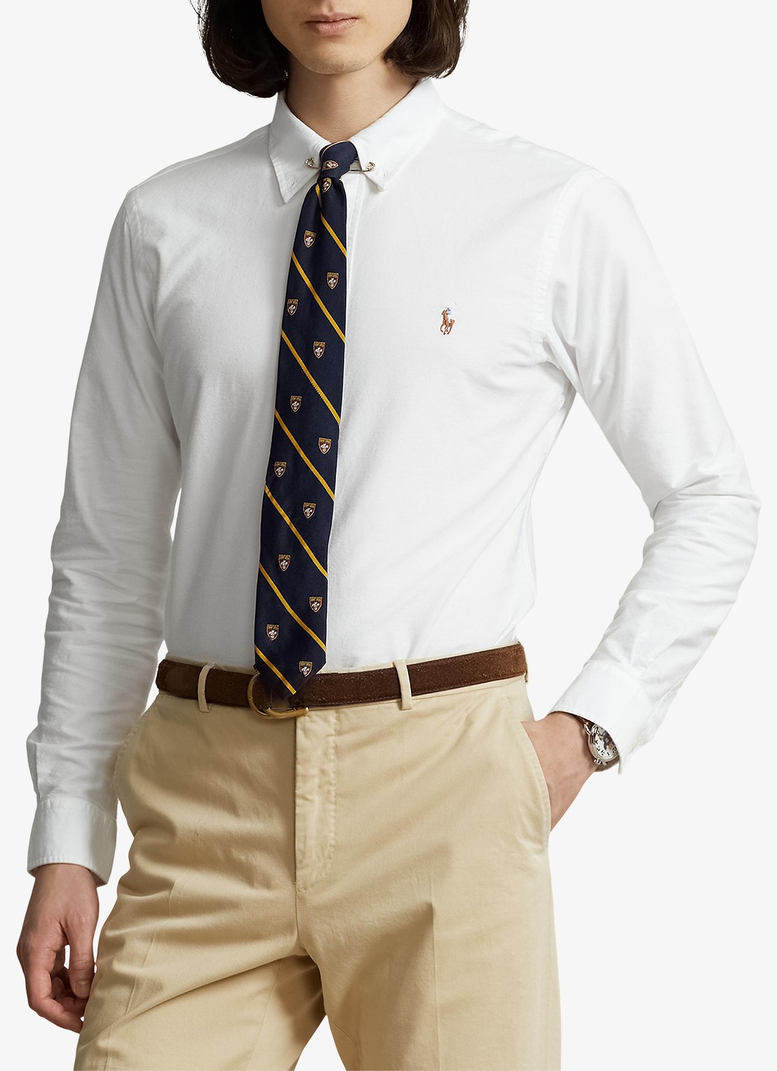 Ralph Lauren Custom fit button-down overhemd van katoen - detail 10 white / wit