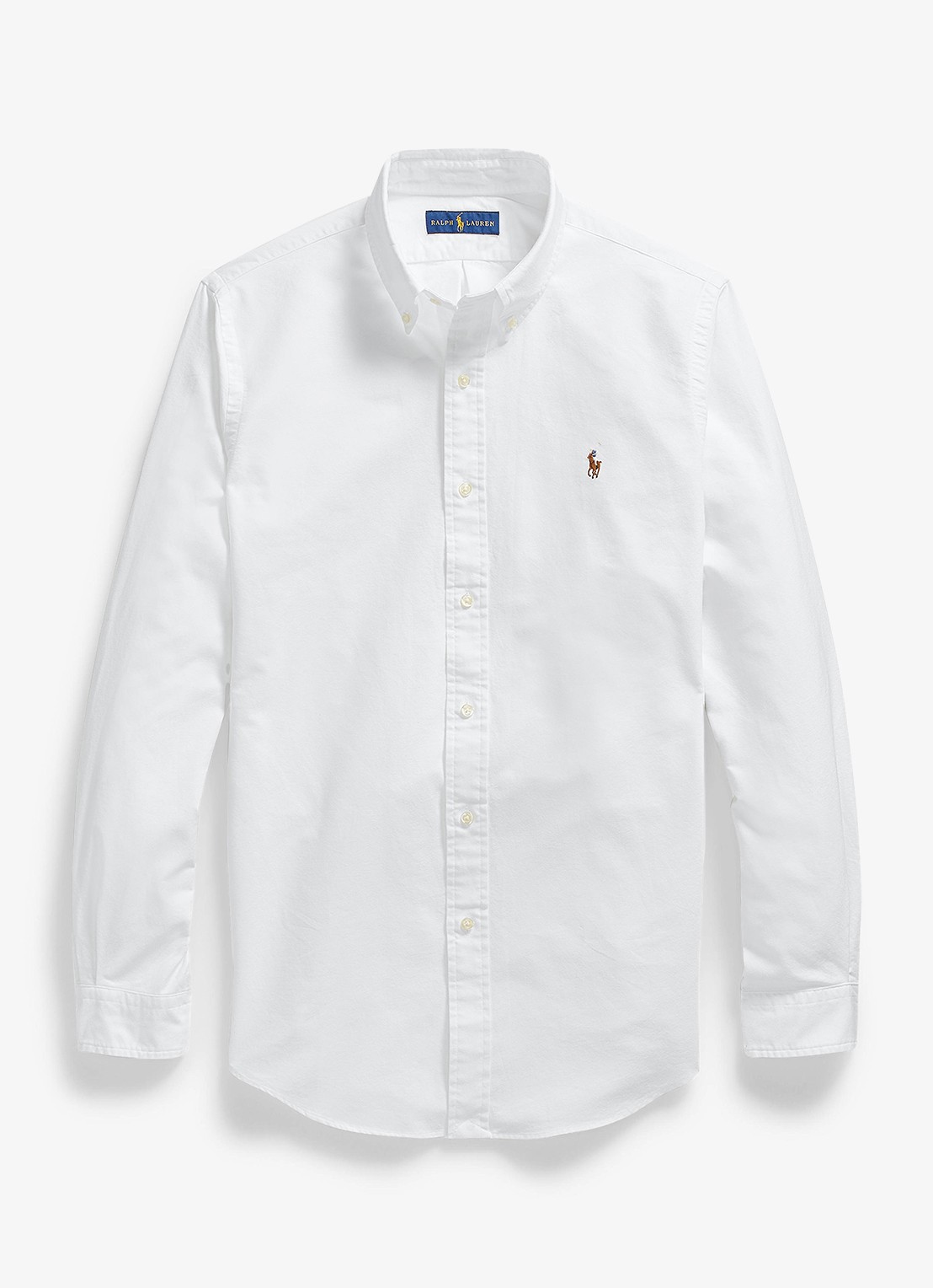 Ralph Lauren Custom fit button-down overhemd van katoen - voorkant 4 white / wit
