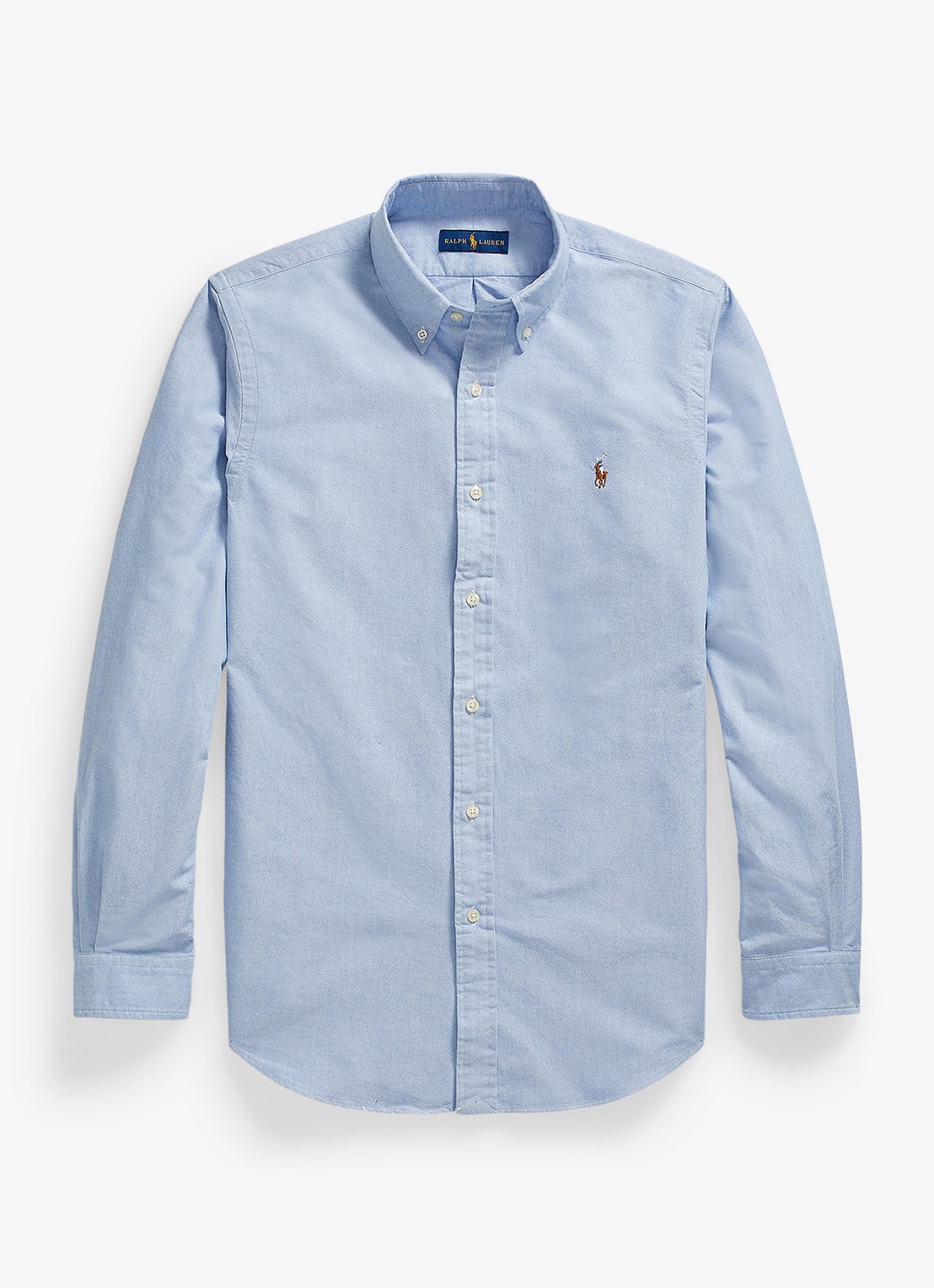 Ralph Lauren Custom fit button-down overhemd van katoen - voorkant 4 blue / blauw