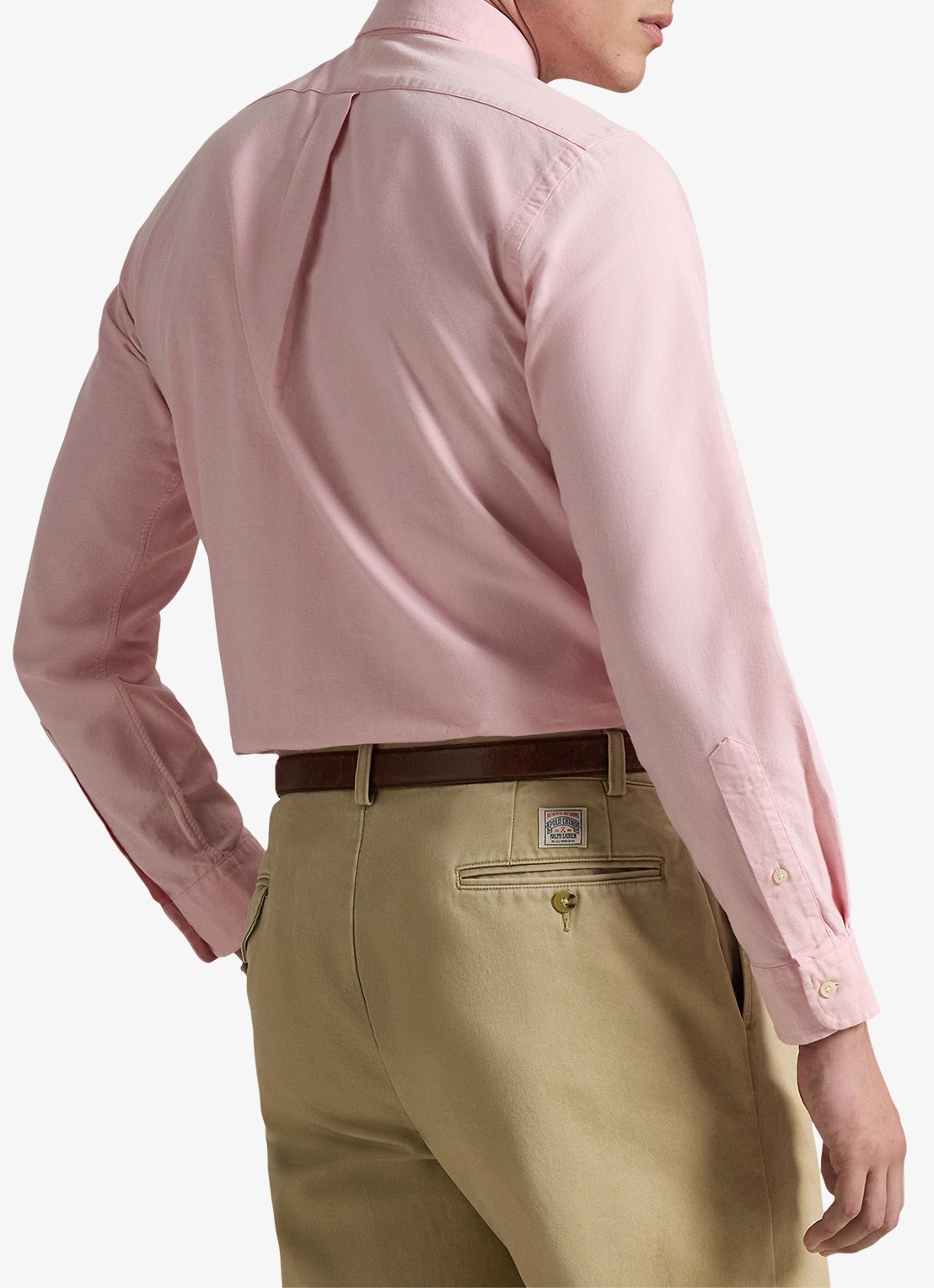 Ralph Lauren Custom fit button-down overhemd van katoen - achterkant 3 pink / roze