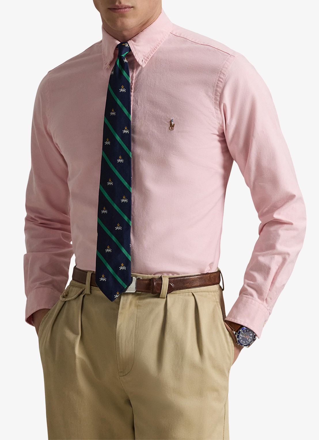 Ralph Lauren Custom fit button-down overhemd van katoen - detail 4 pink / roze