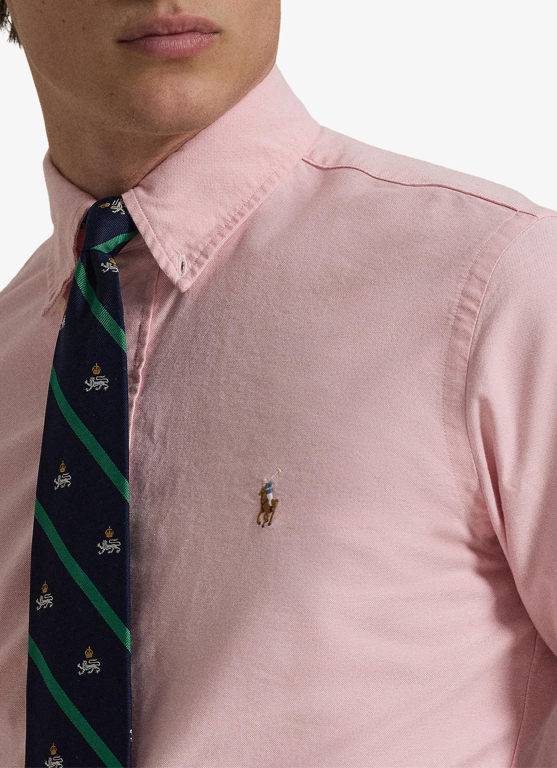Ralph Lauren Custom fit button-down overhemd van katoen - detail 5 pink / roze